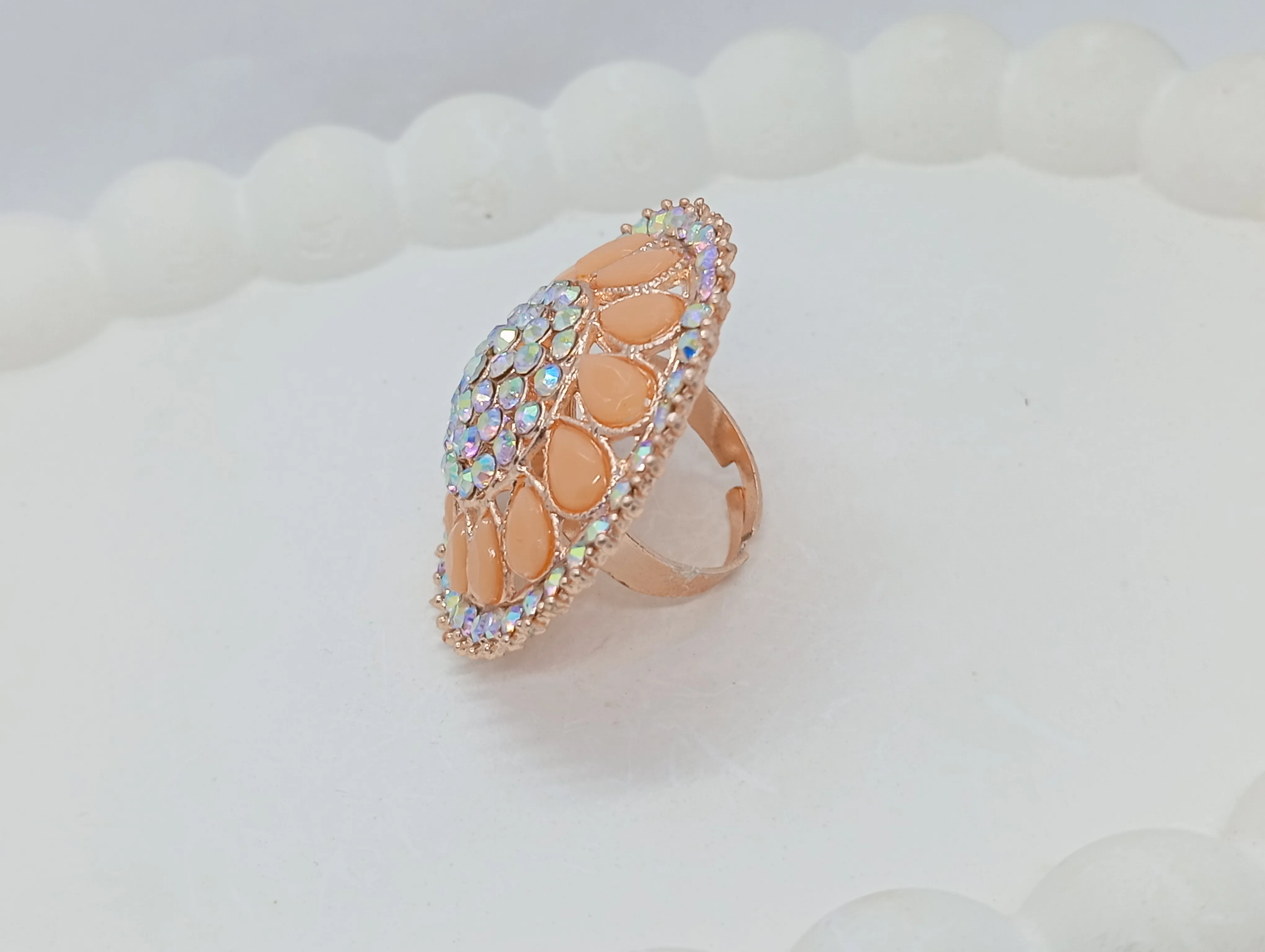 Crystal Studded Statement Ring