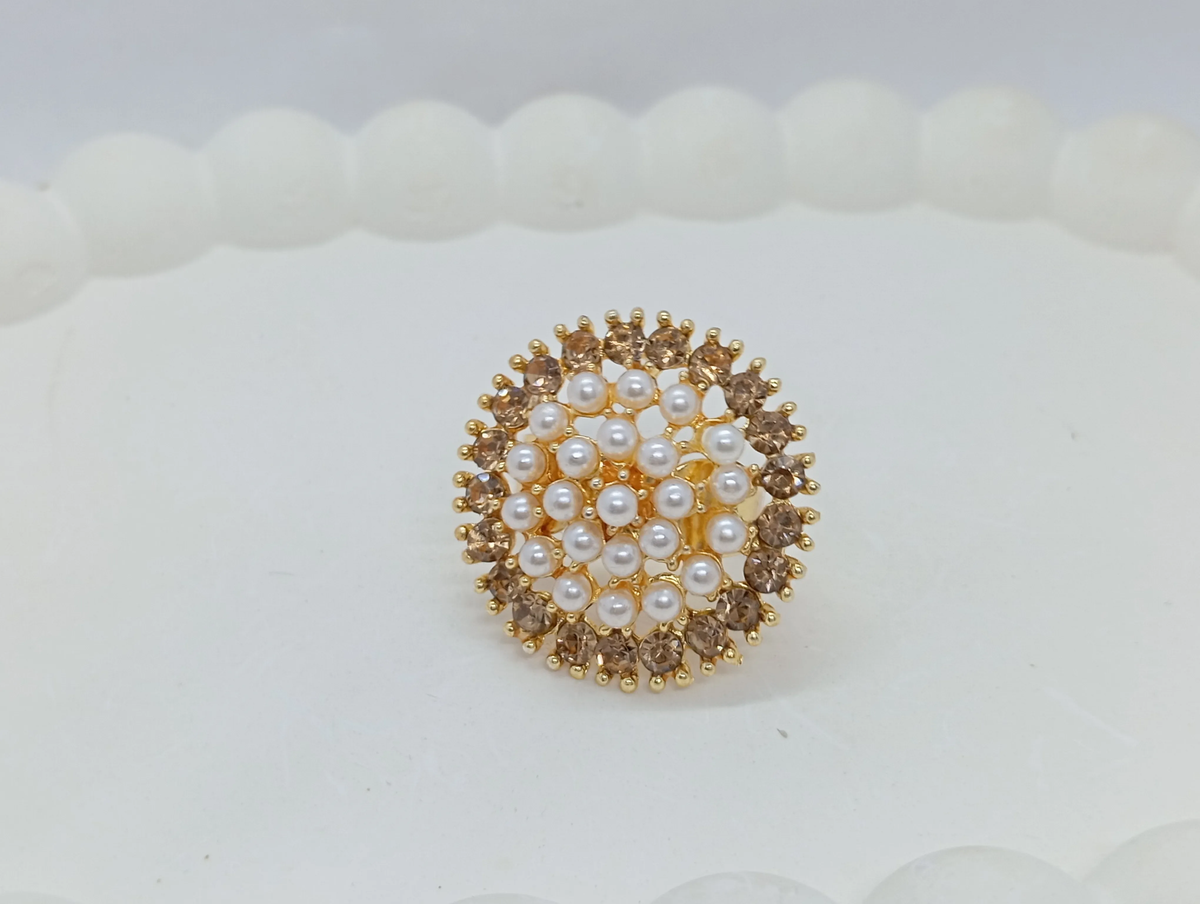 Pearl Cluster Gold Ring