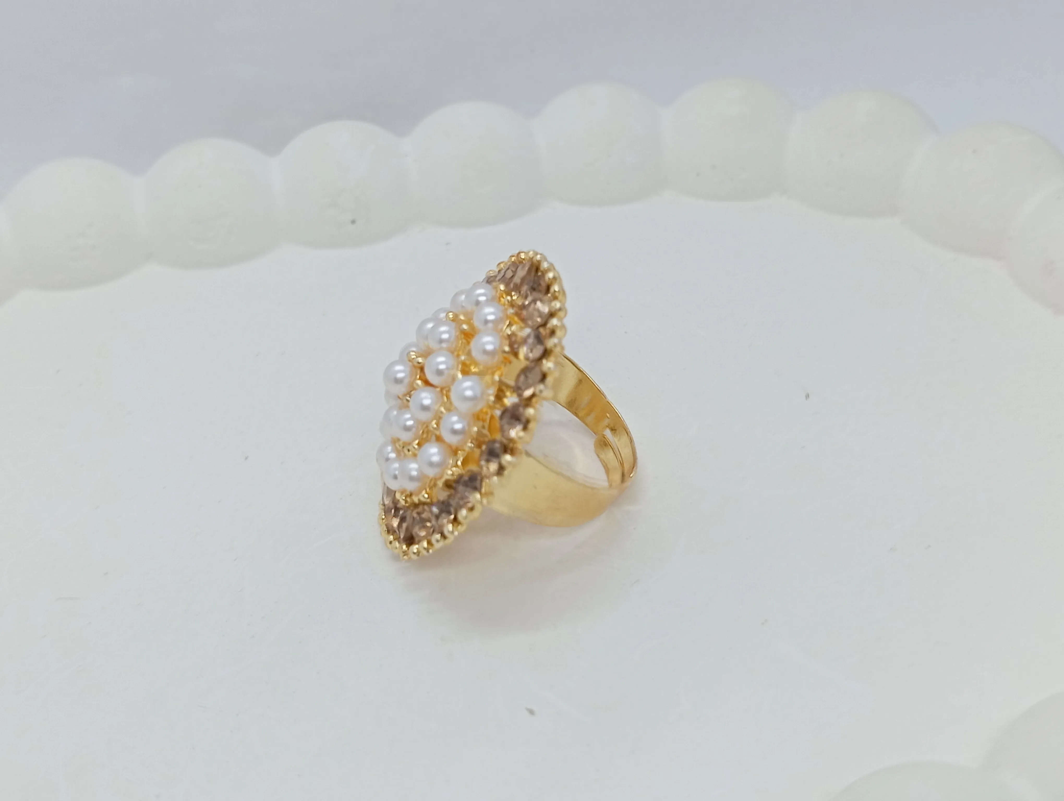 Pearl Cluster Gold Ring
