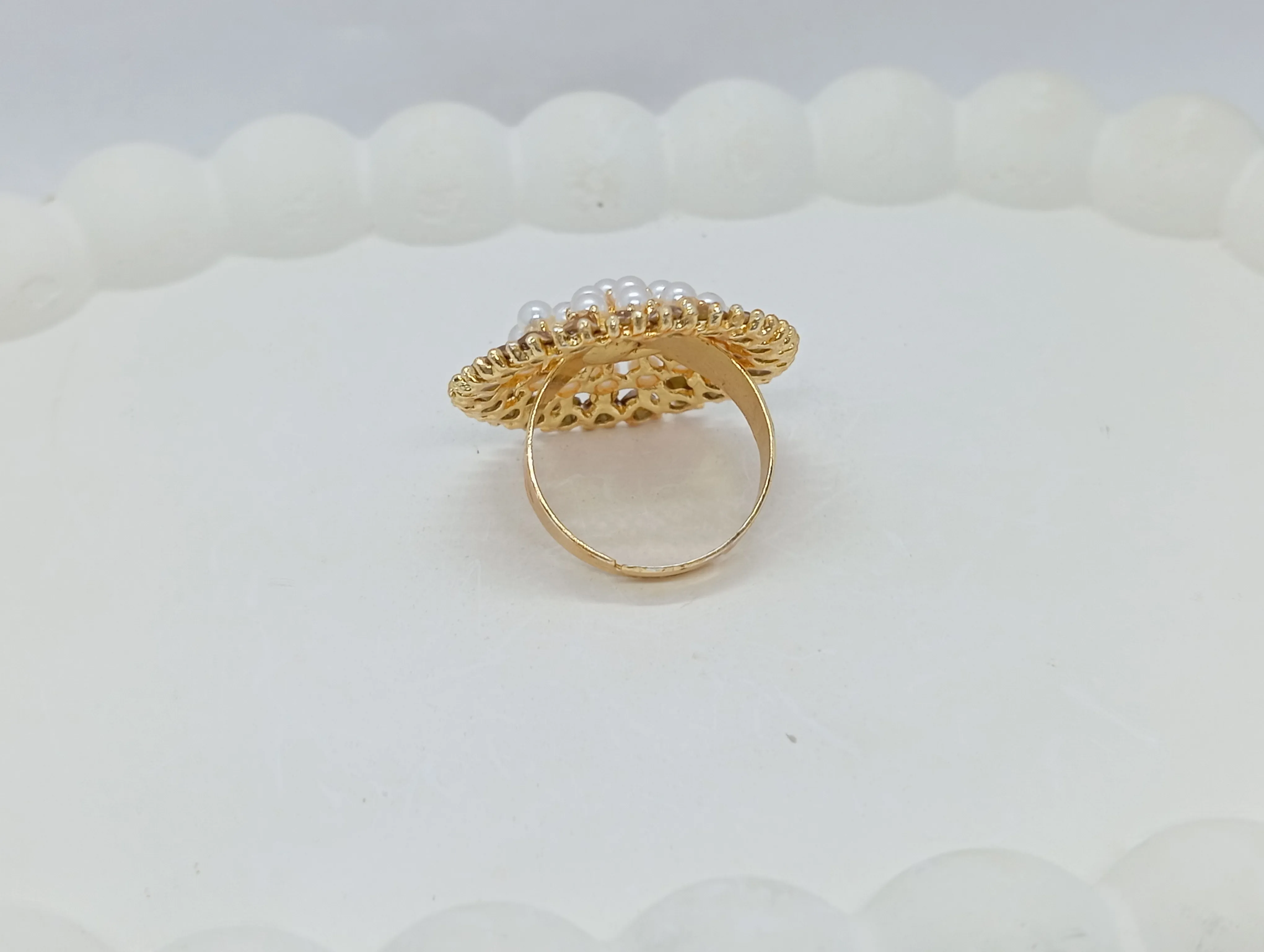 Pearl Cluster Gold Ring