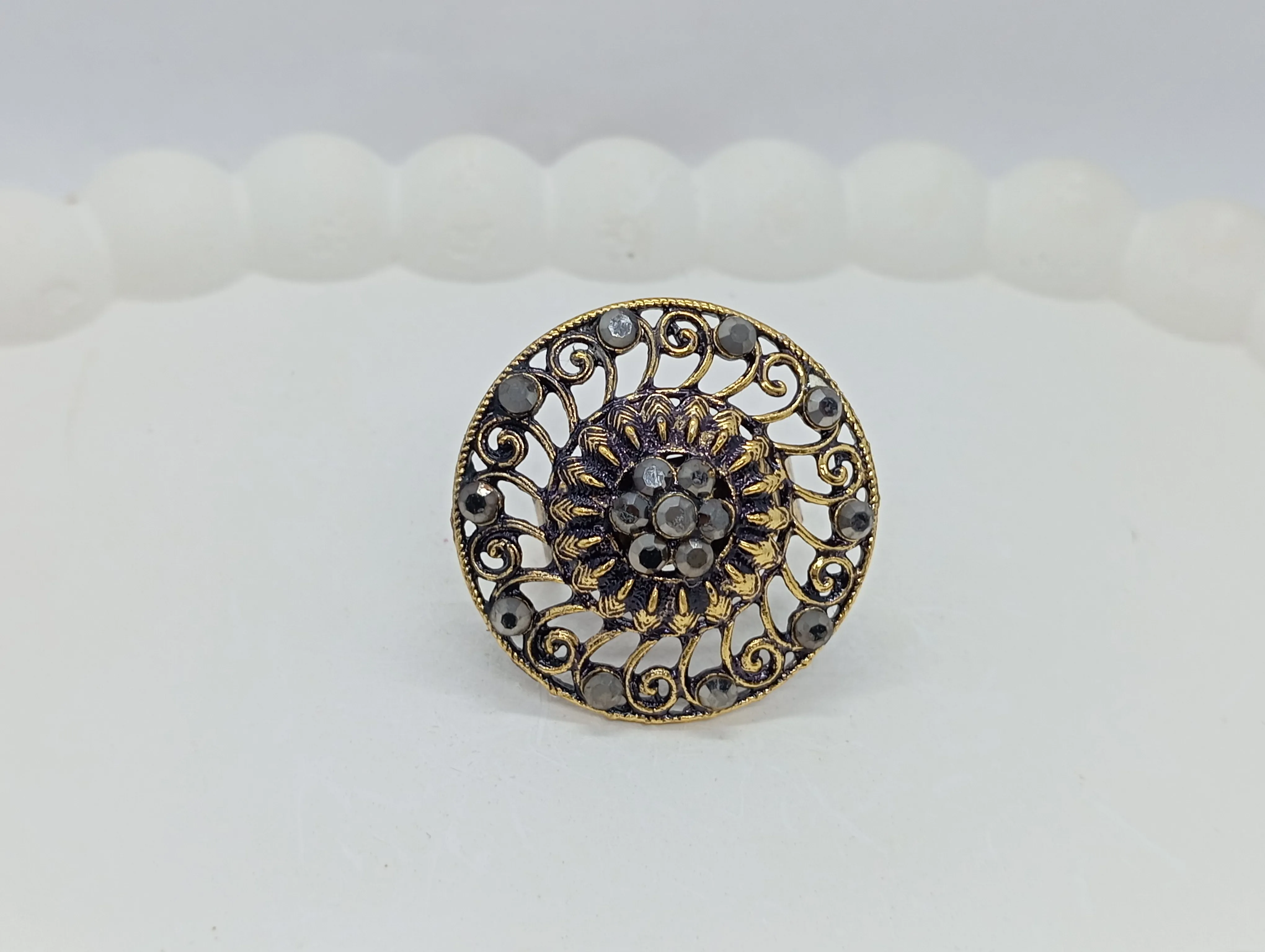Antique Style Oxidized Ring
