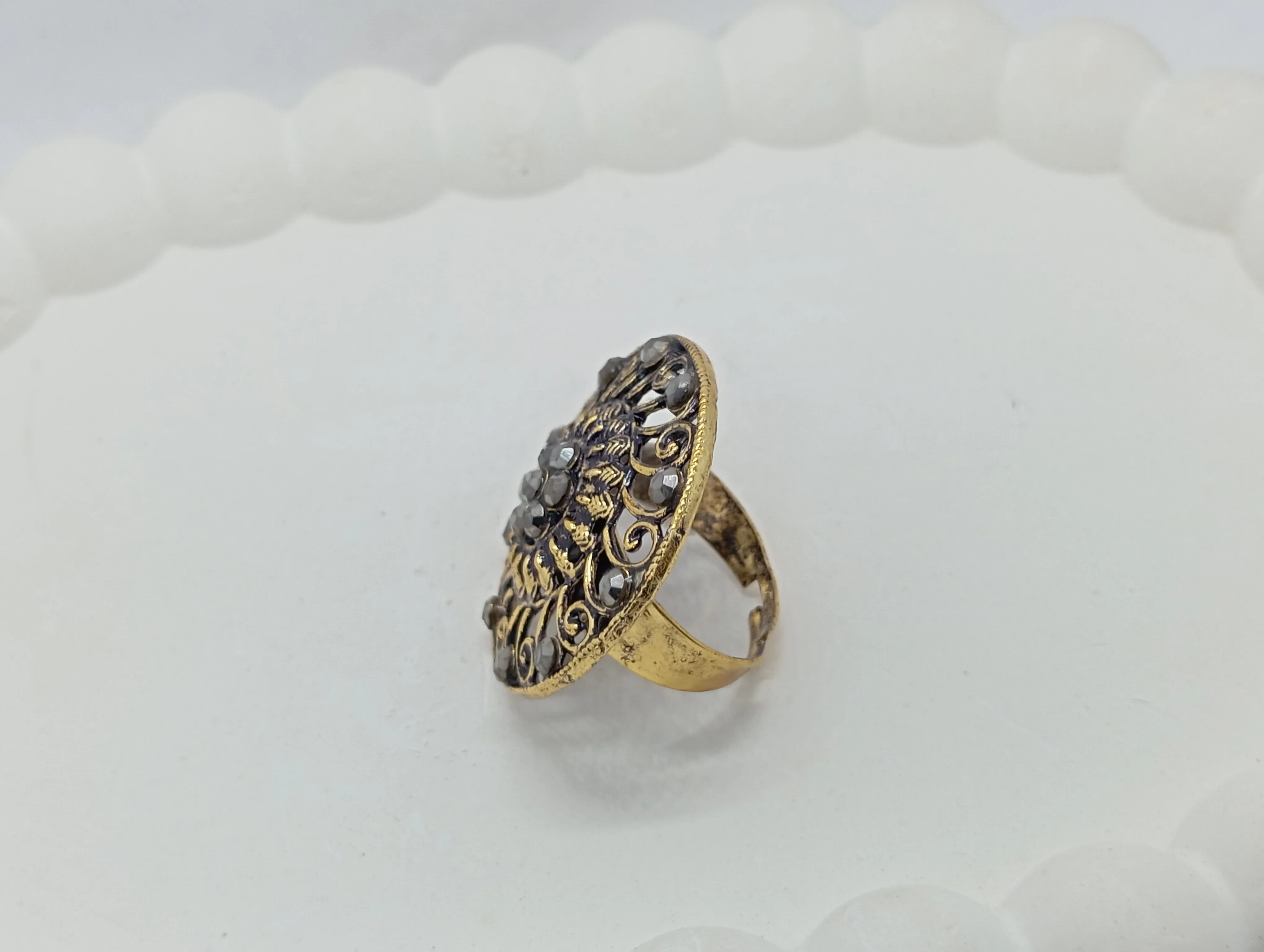 Antique Style Oxidized Ring