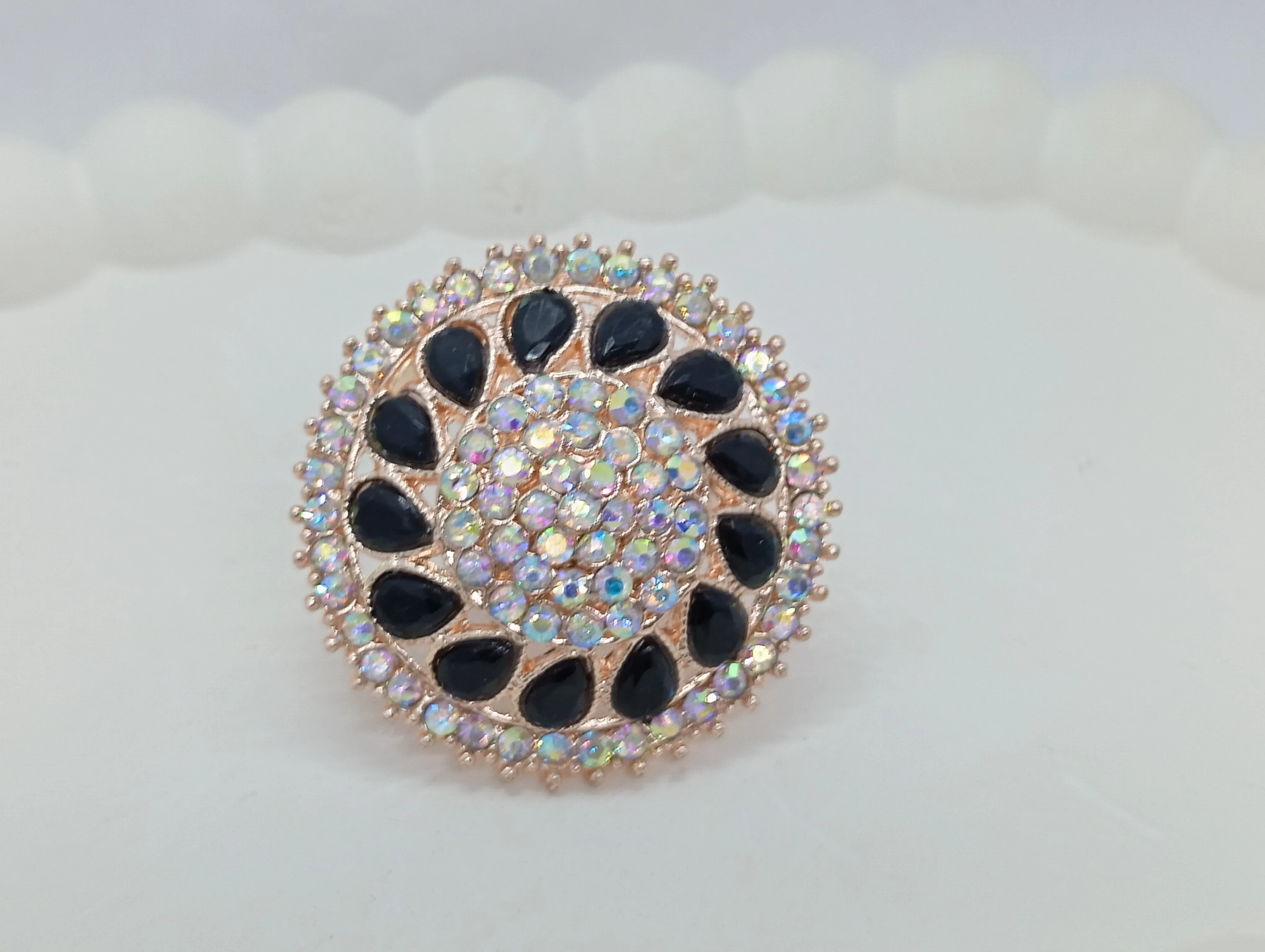 Crystal Studded Statement Ring