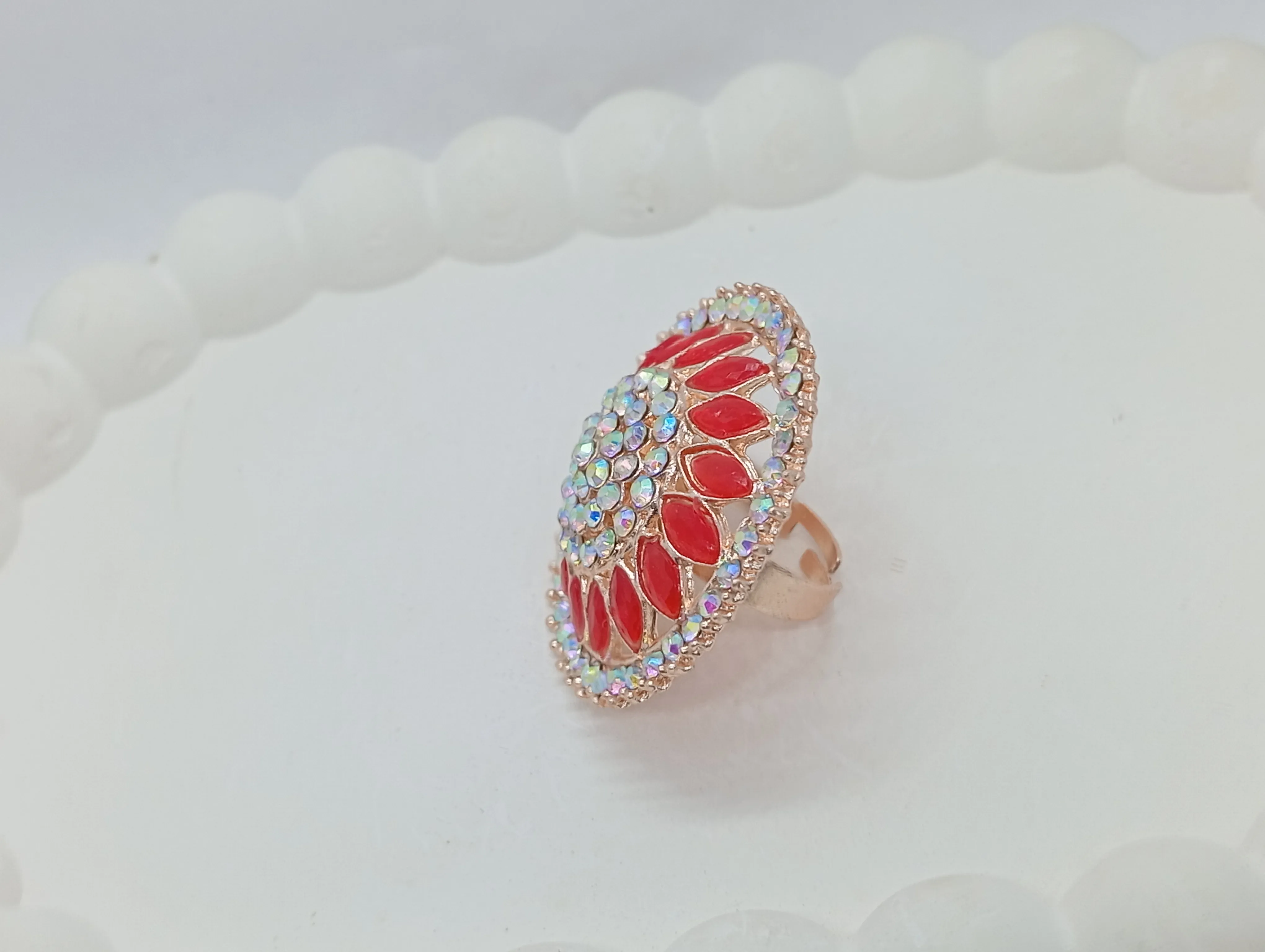 Red Stone Studded Ring