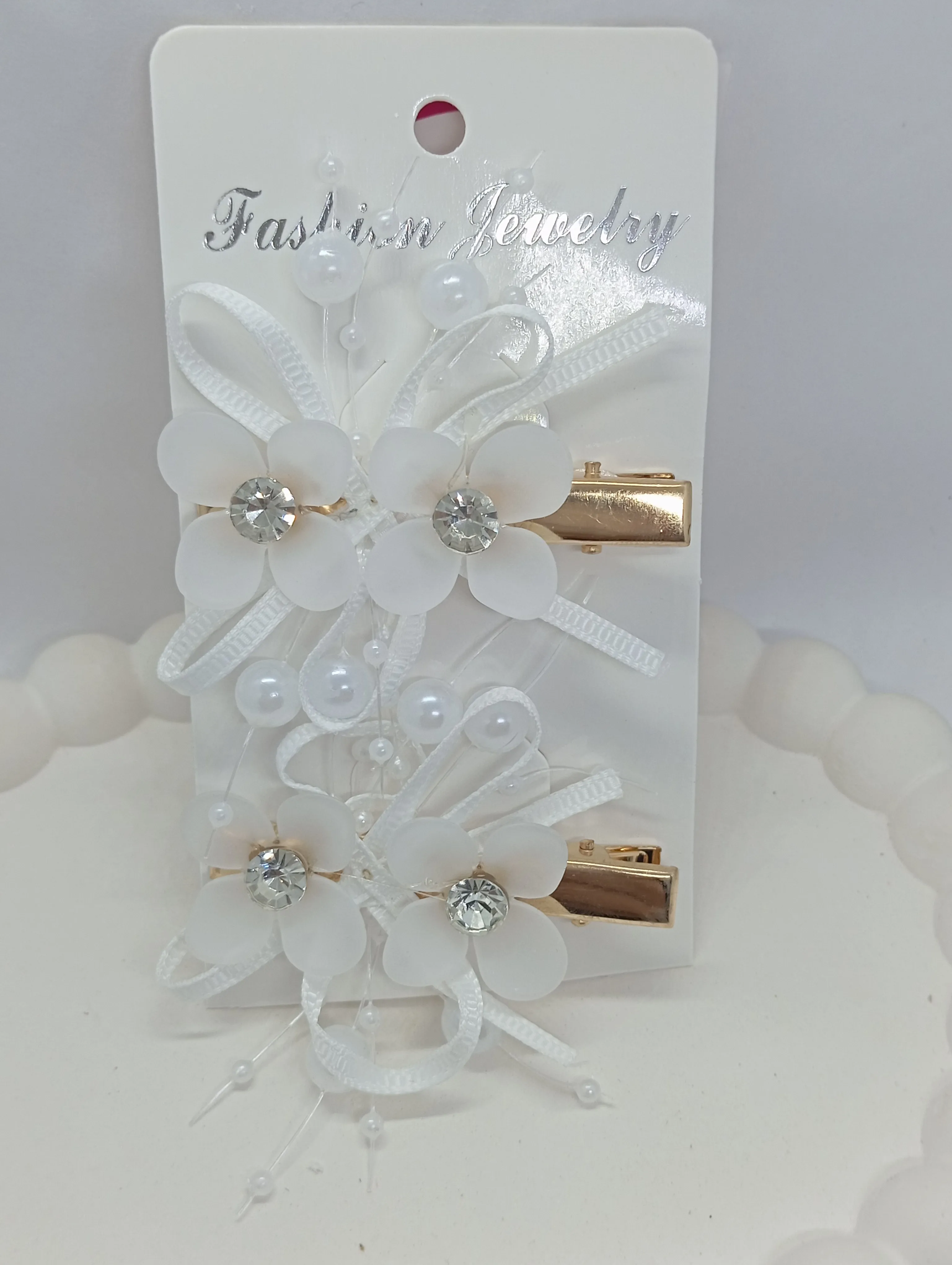 Floral Crystal Hair Clips