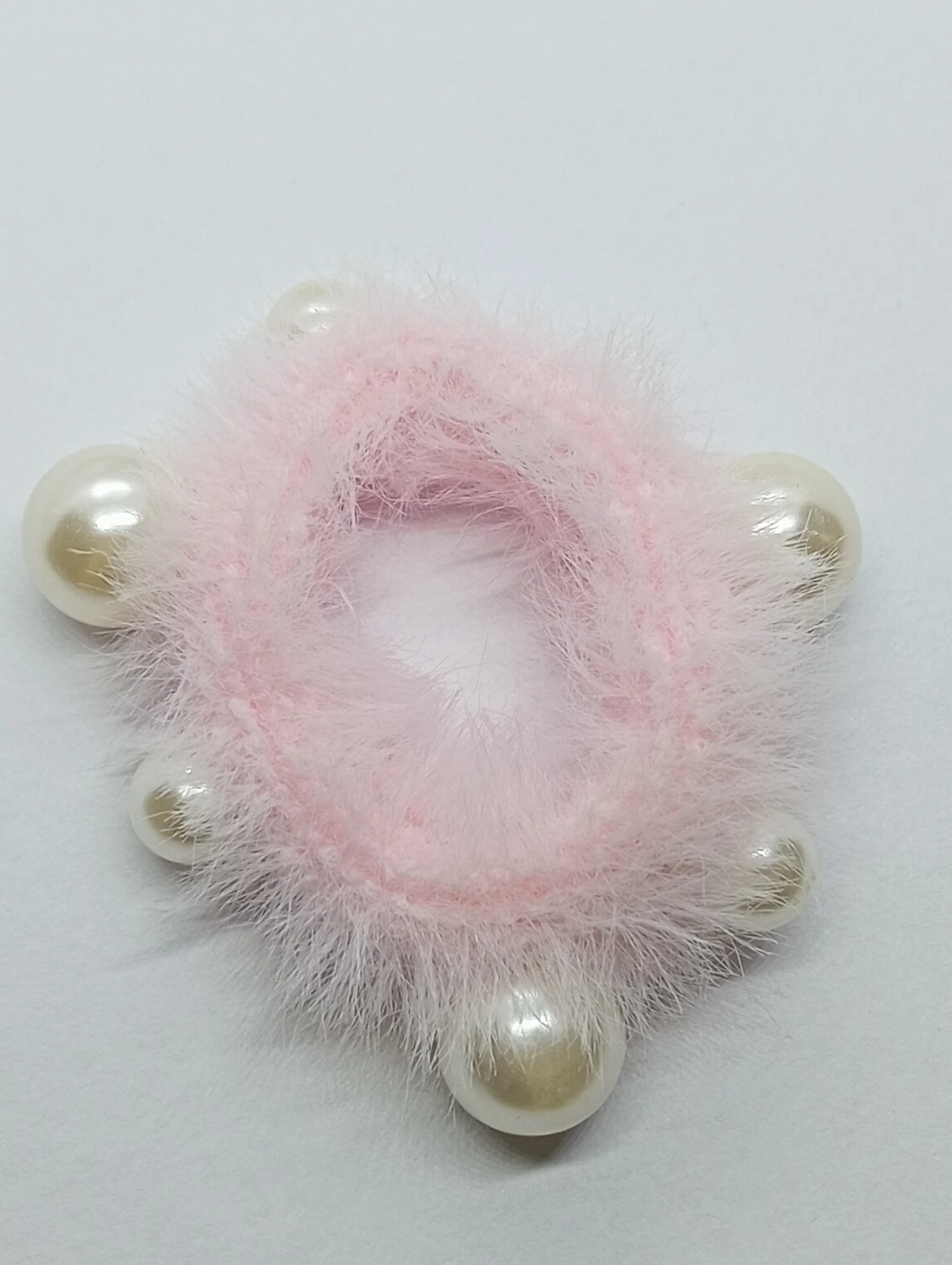 Faux Fur Pearl Hair Tie
