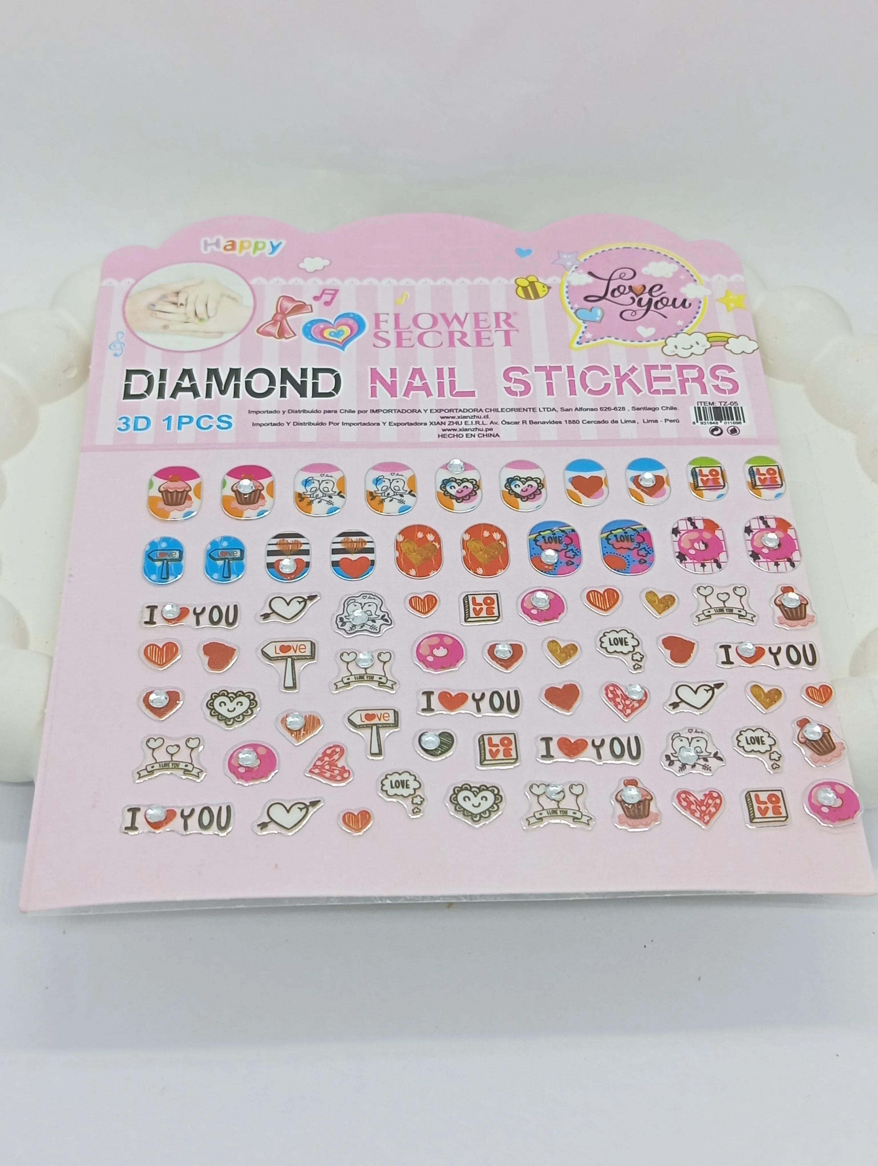 Flower Secret Diamond Nail Stickers