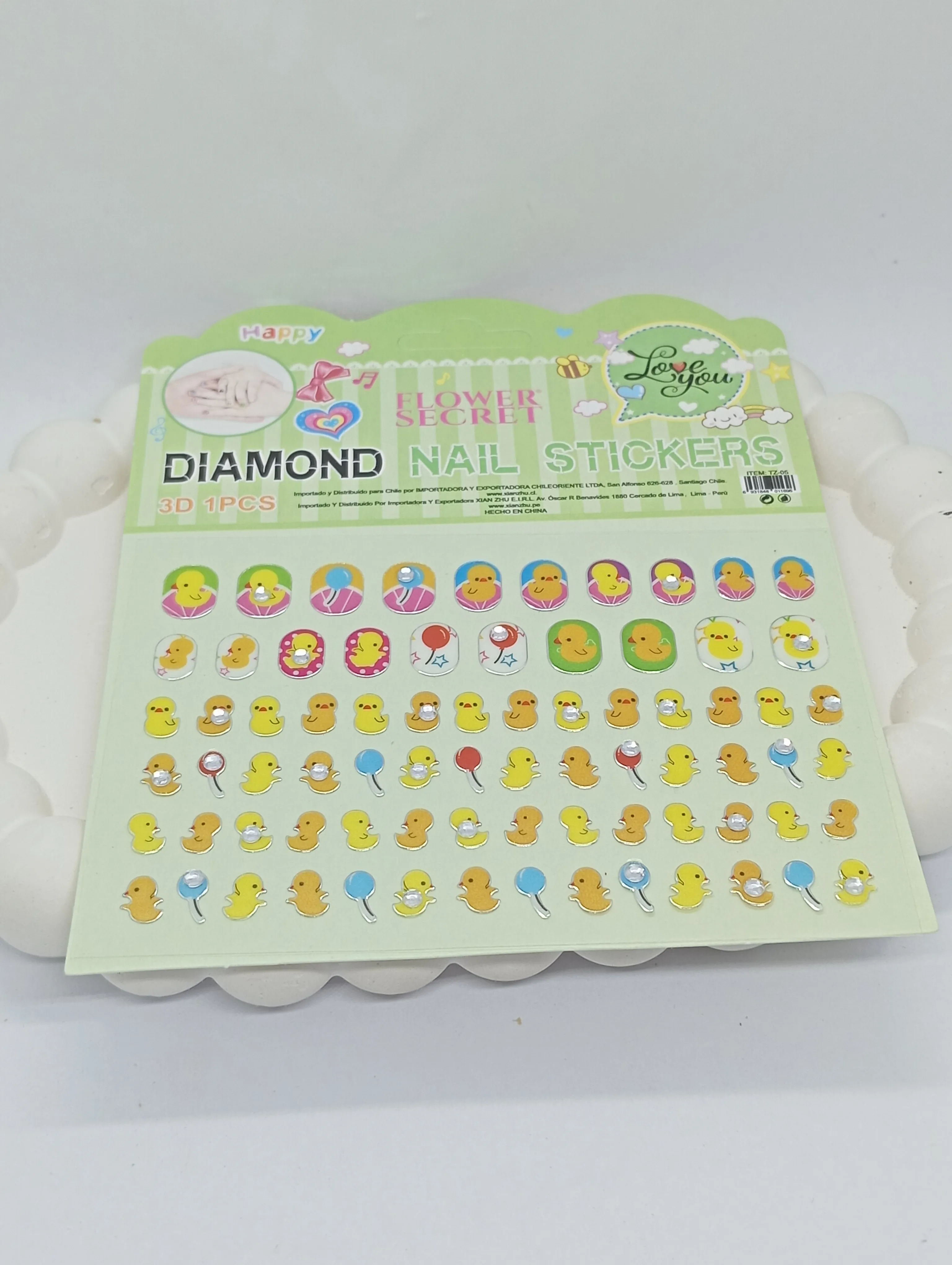 Flower Secret Diamond Nail Stickers