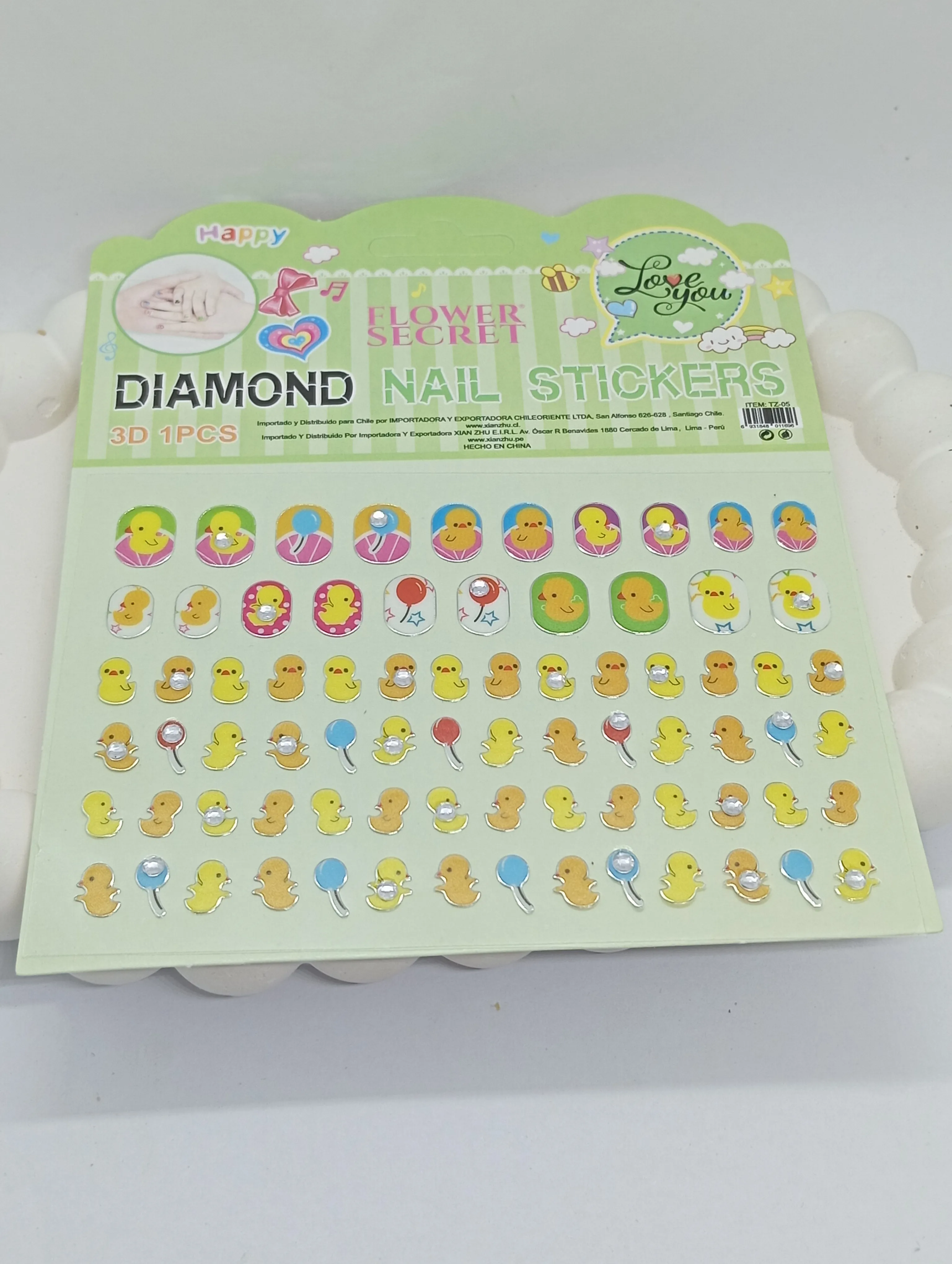 Flower Secret Diamond Nail Stickers