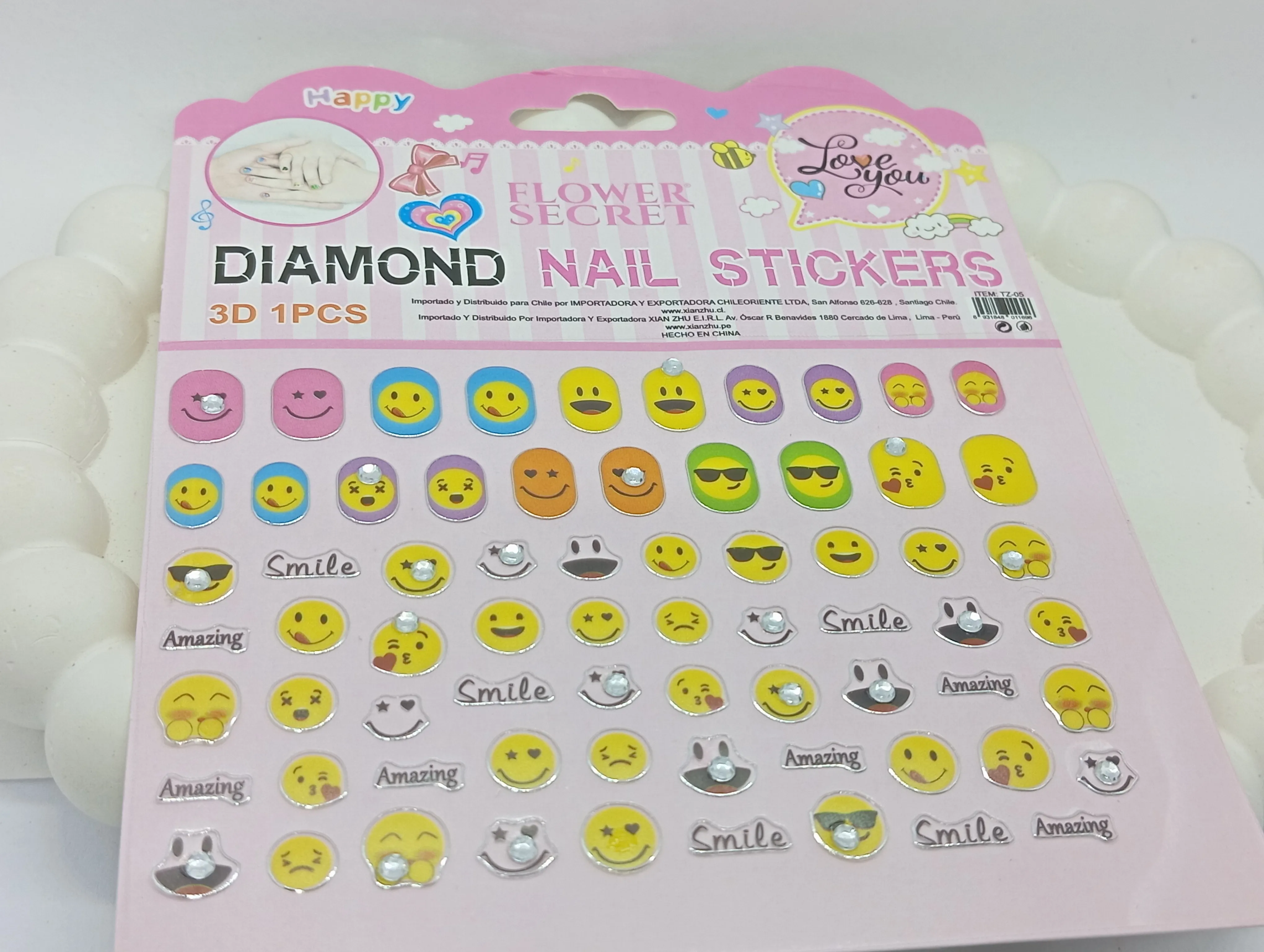 Flower Secret 3D Diamond Nail Stickers