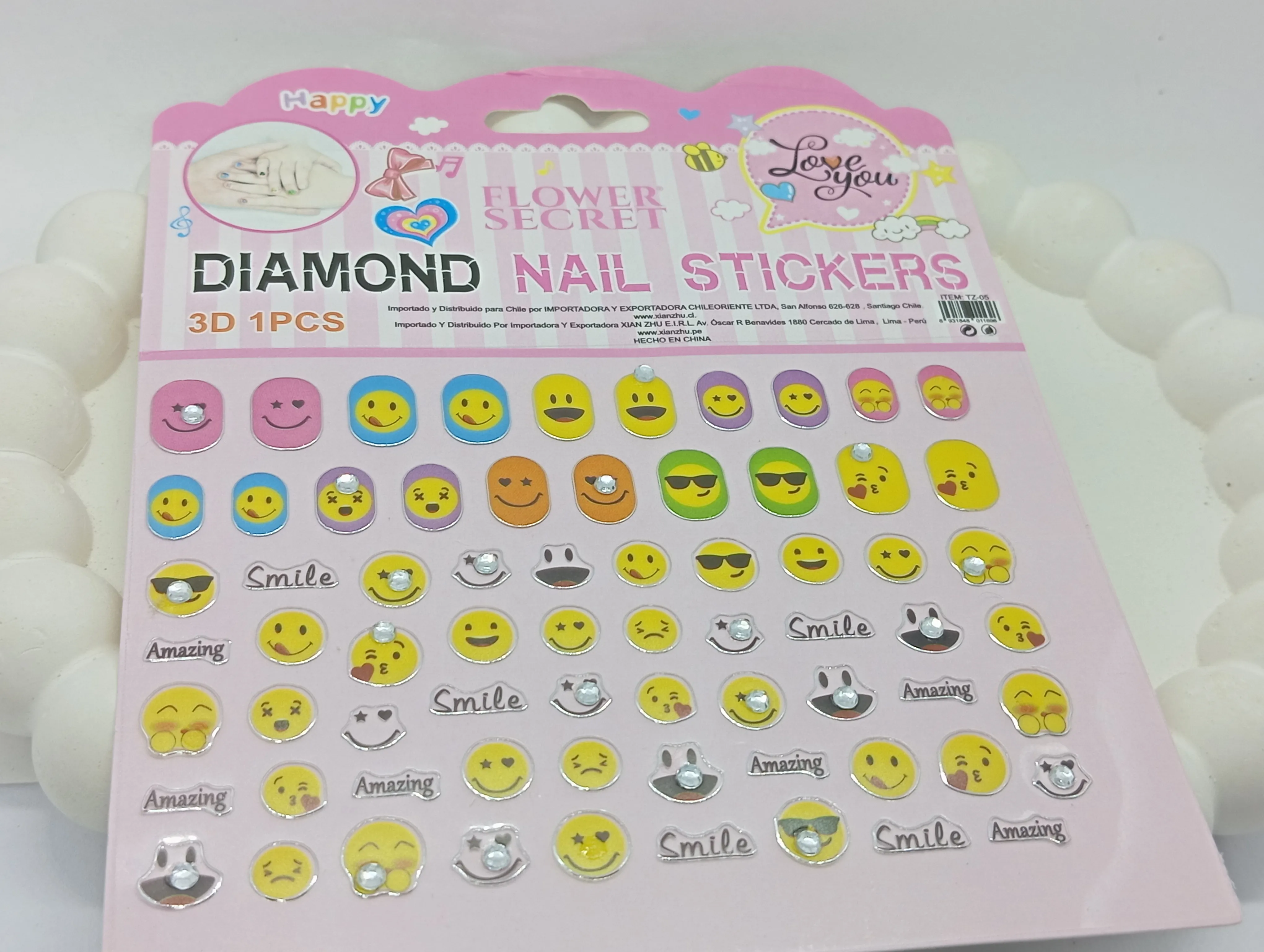 Flower Secret 3D Diamond Nail Stickers