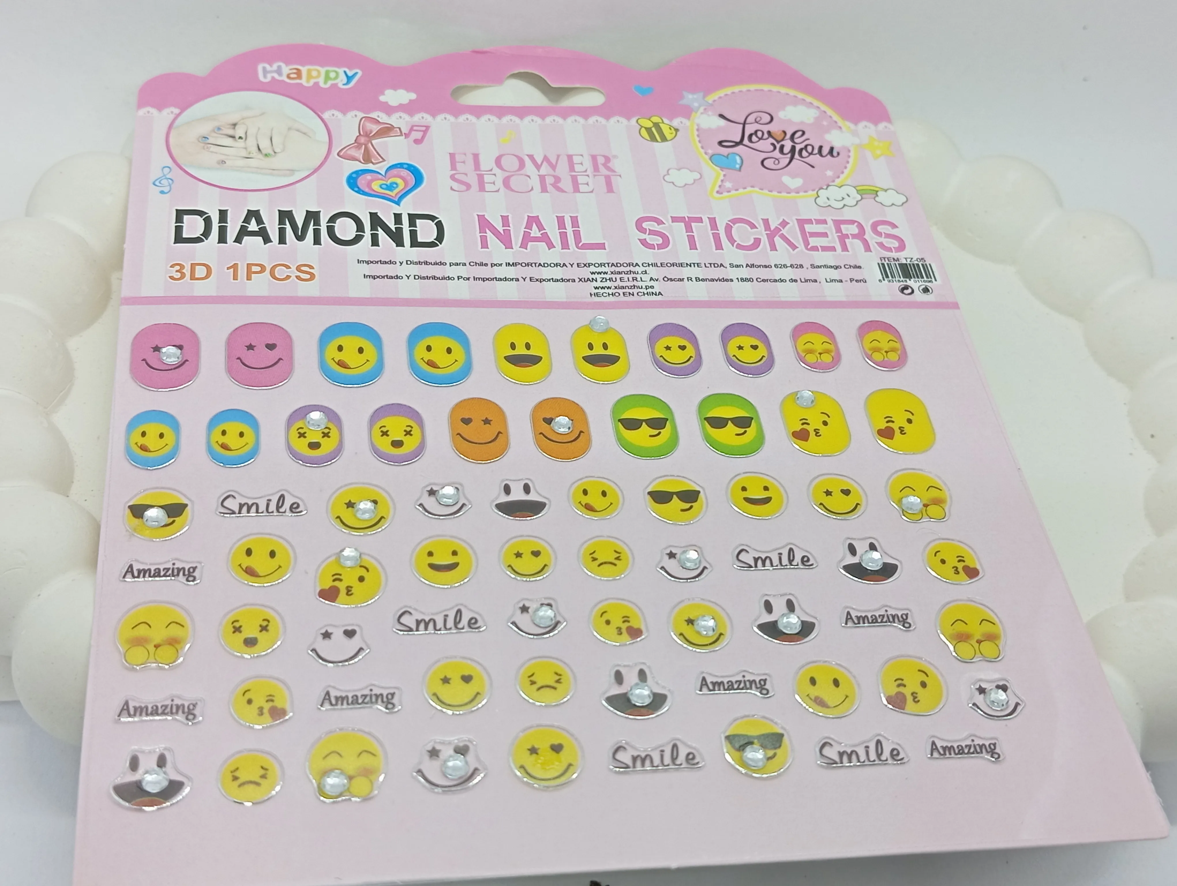 Flower Secret 3D Diamond Nail Stickers
