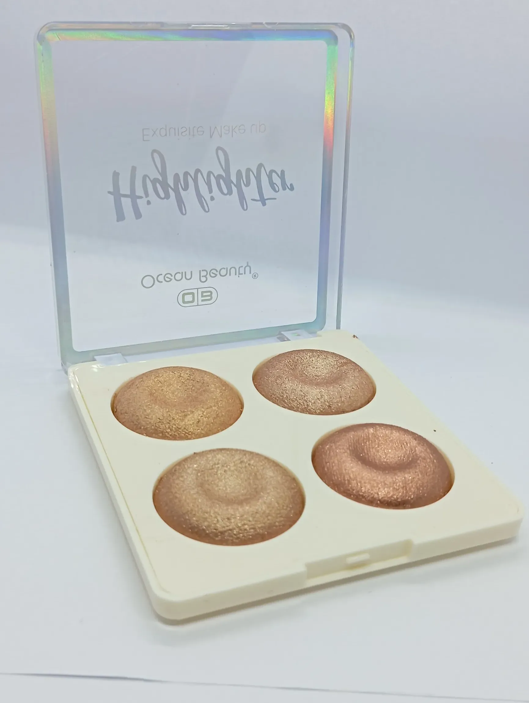 Ocean Beauty 4-in-1 Shimmer Highlighter Palette – Radiant Glow for Face & Body