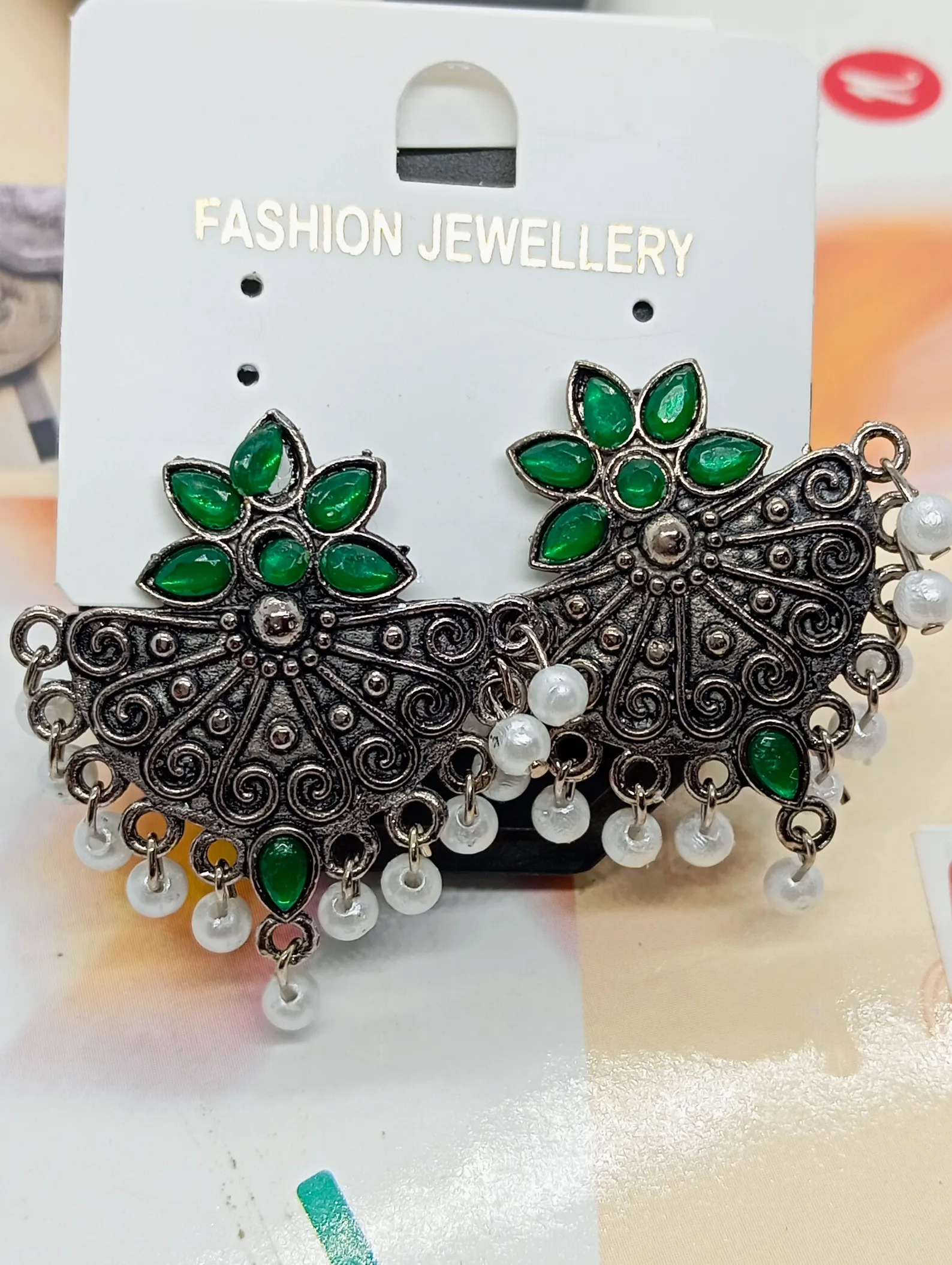 Oxidized Jhumka Earrings