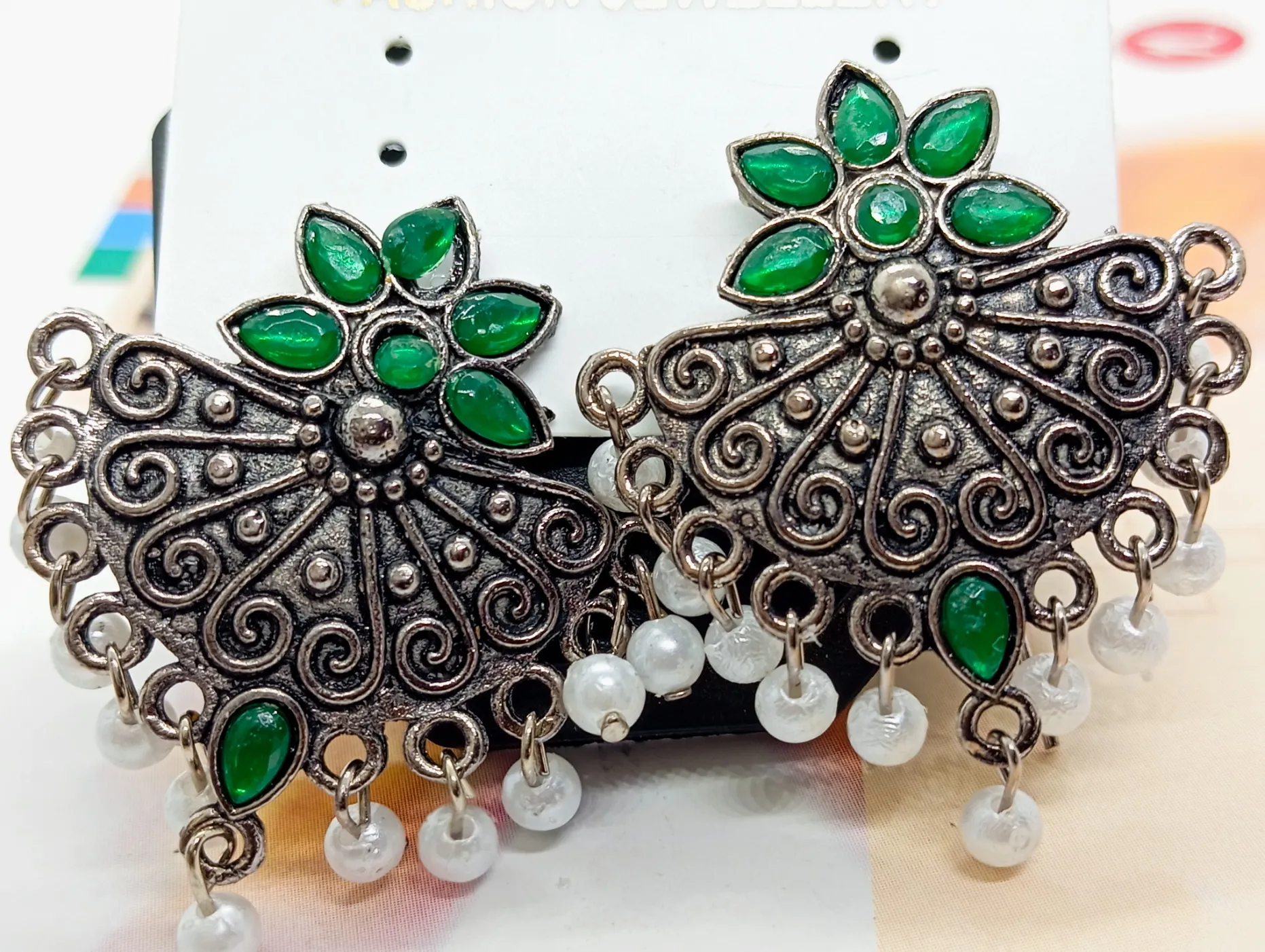 Oxidized Jhumka Earrings