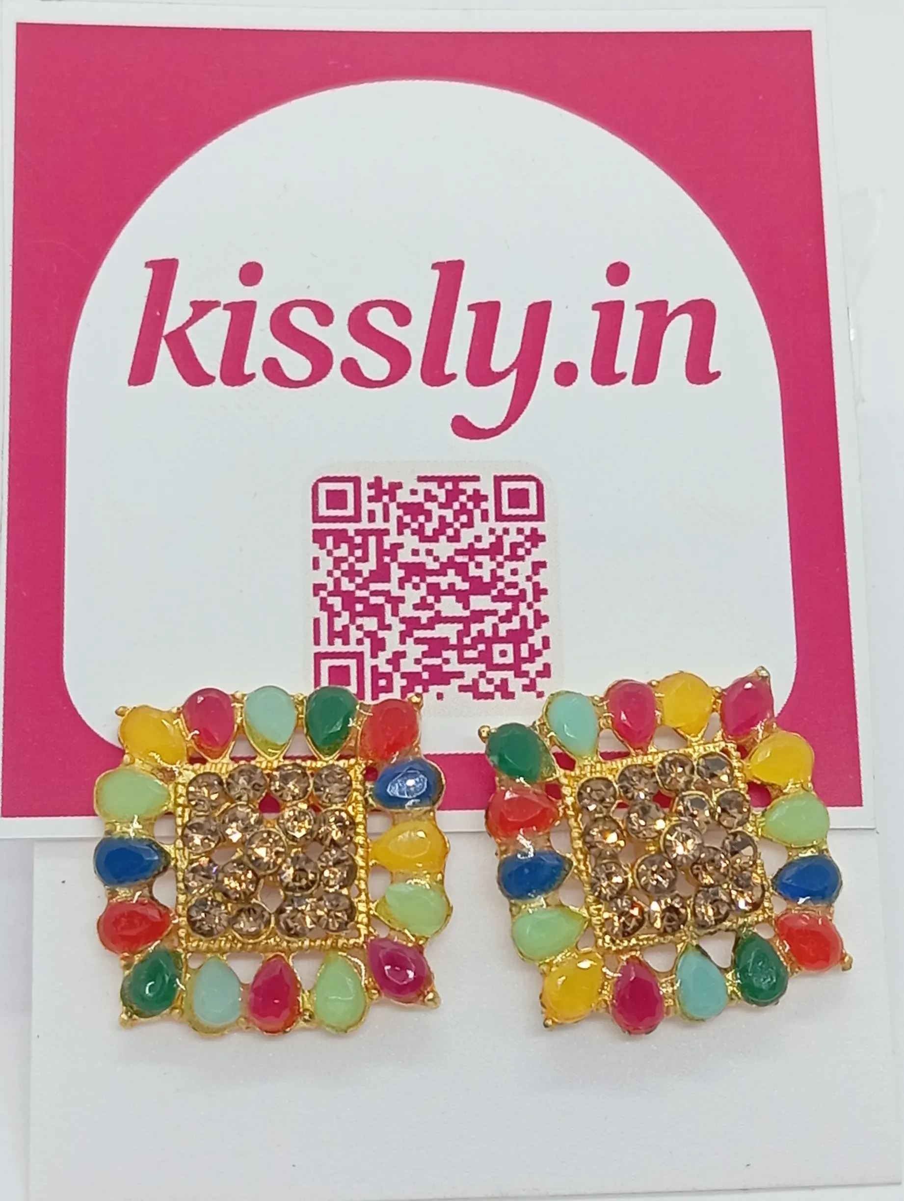 Multicolor Stone Studded Earrings
