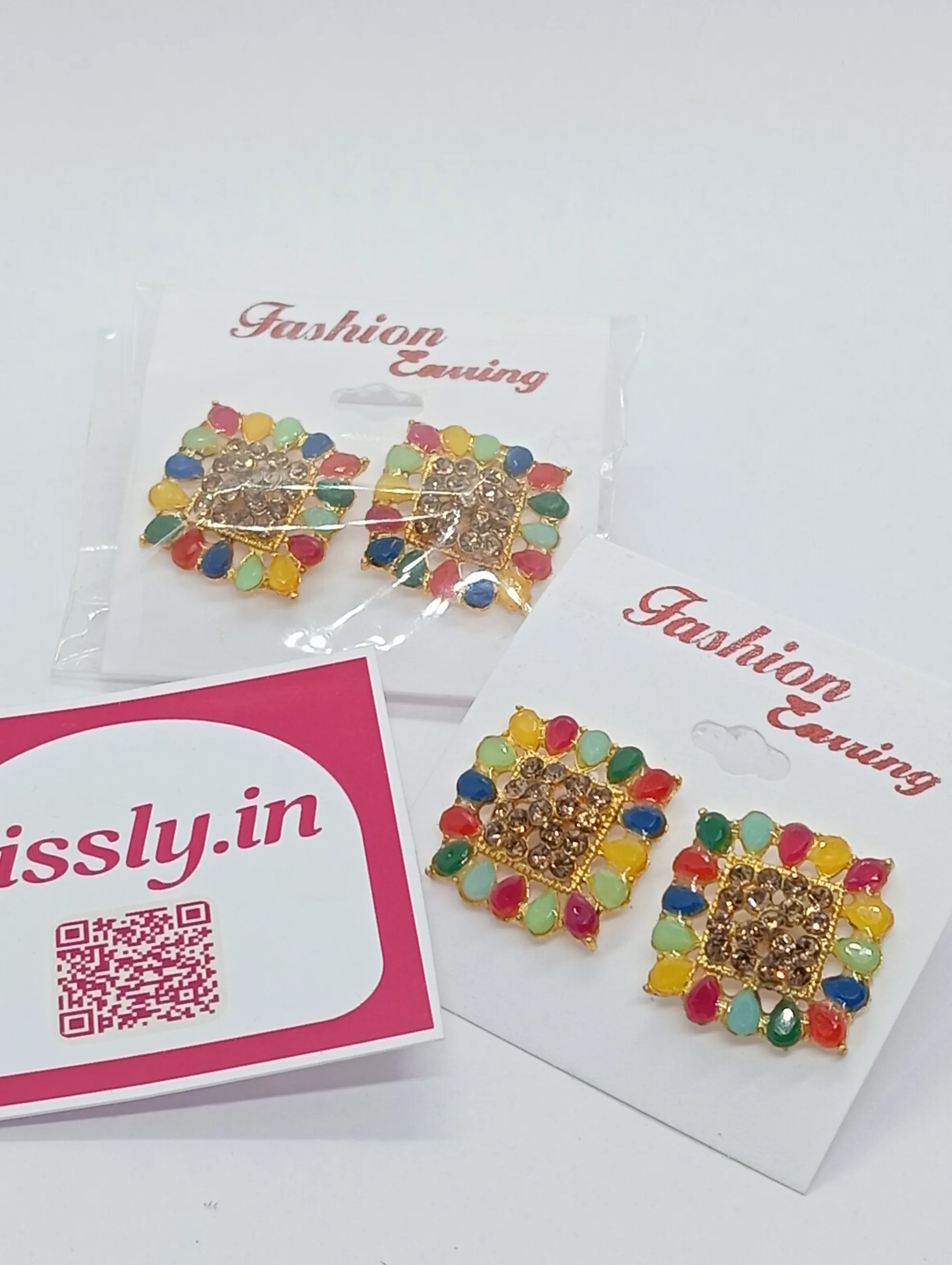Multicolor Stone Studded Earrings