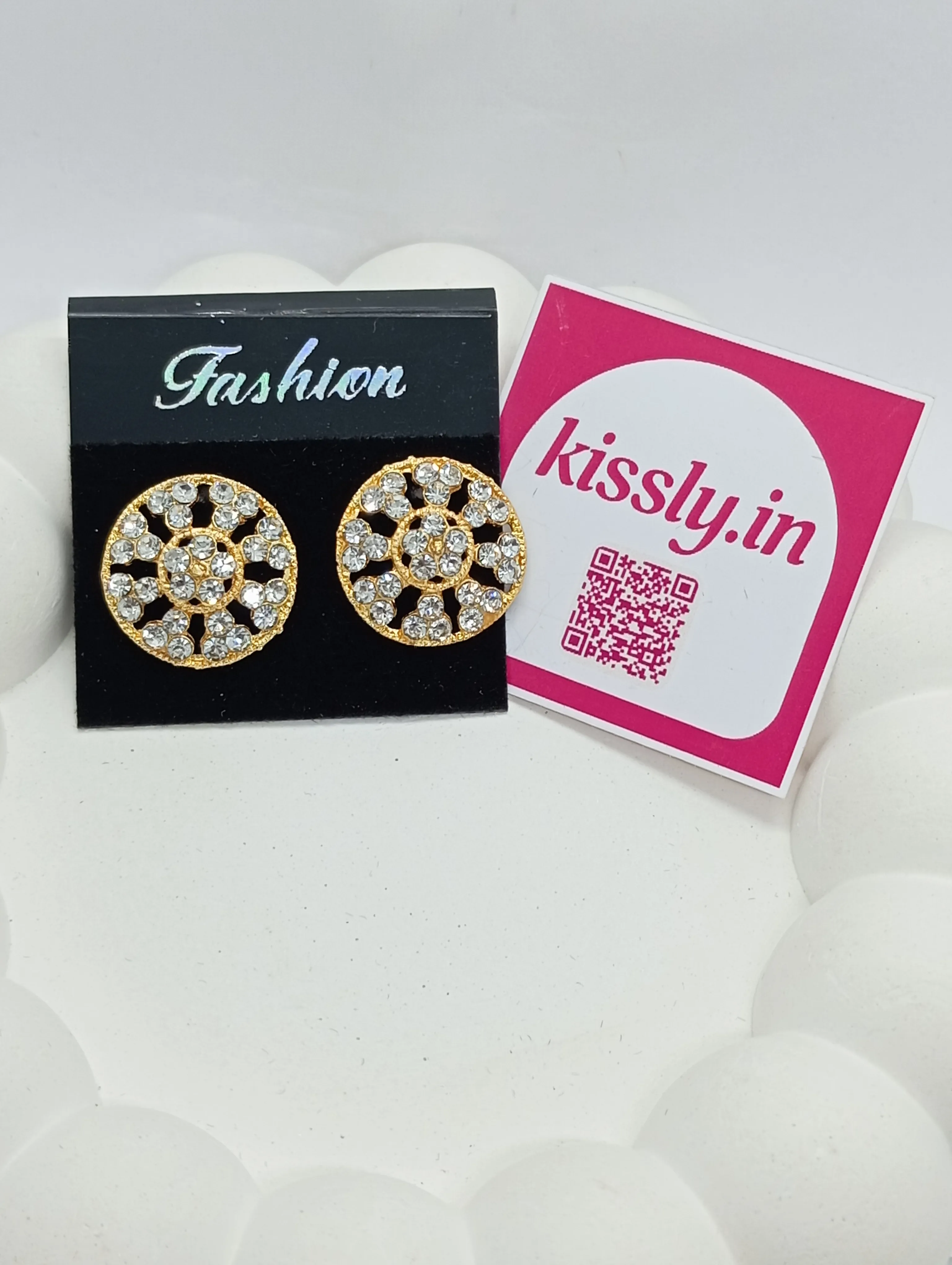 Round Crystal Stud Earrings