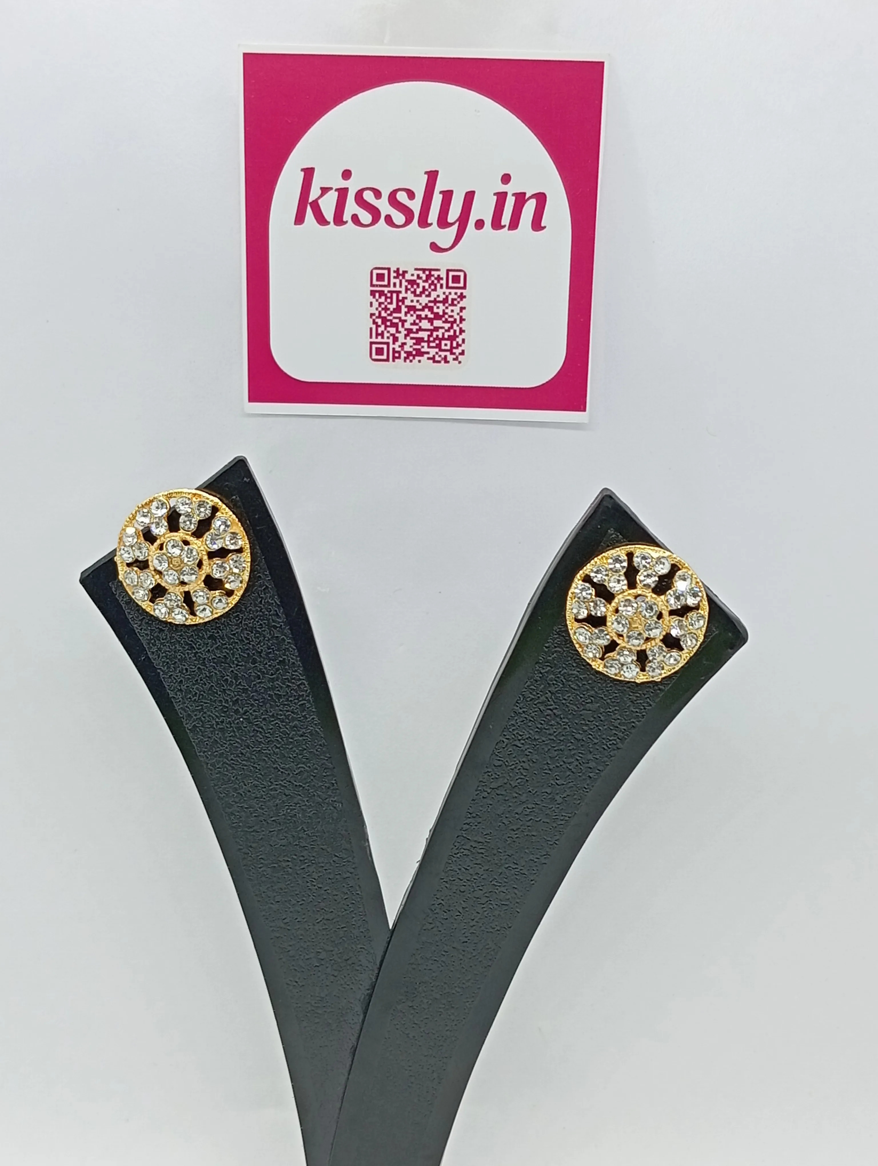 Round Crystal Stud Earrings