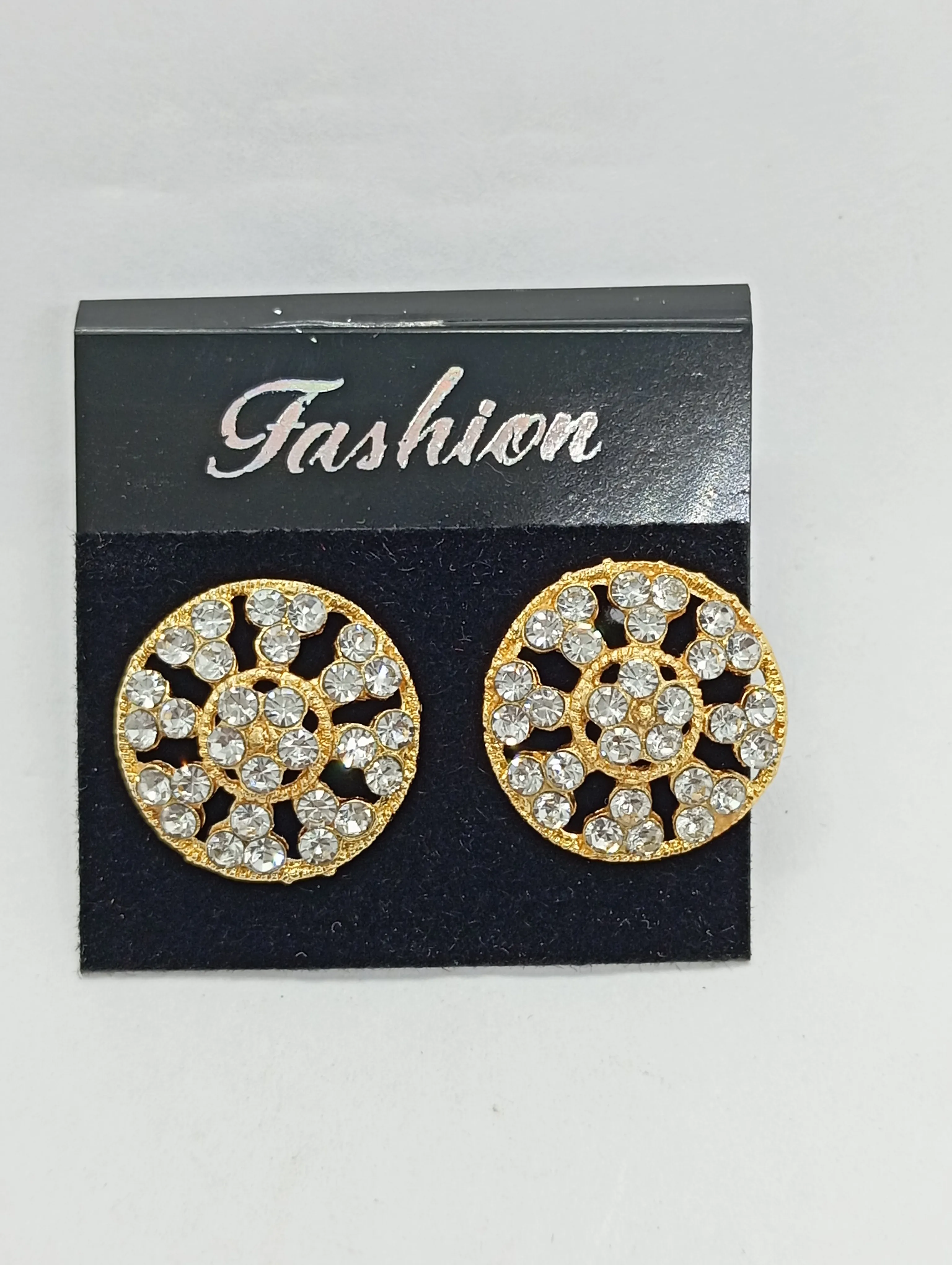 Round Crystal Stud Earrings