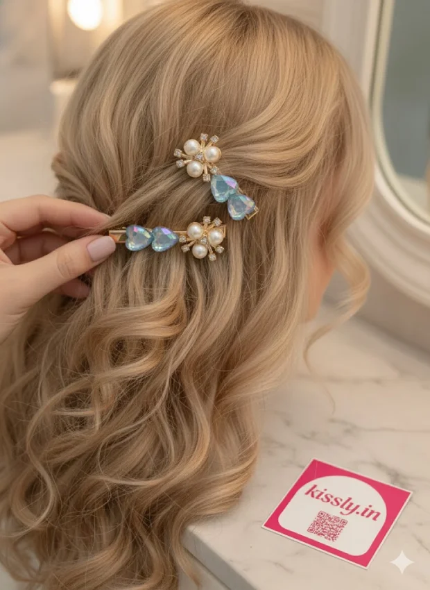 Pearl and Crystal Hair Clip