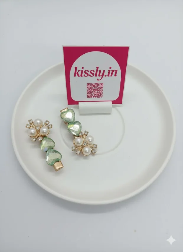 Pearl and Crystal Hair Clips