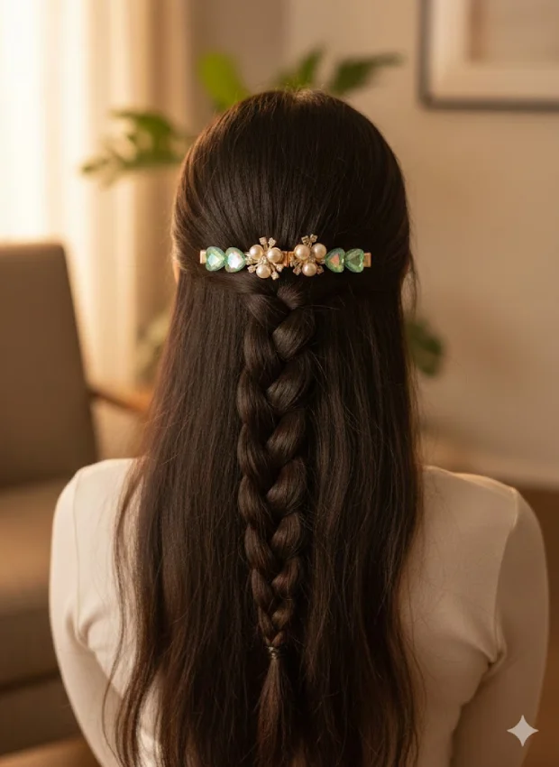 Pearl and Crystal Hair Clips