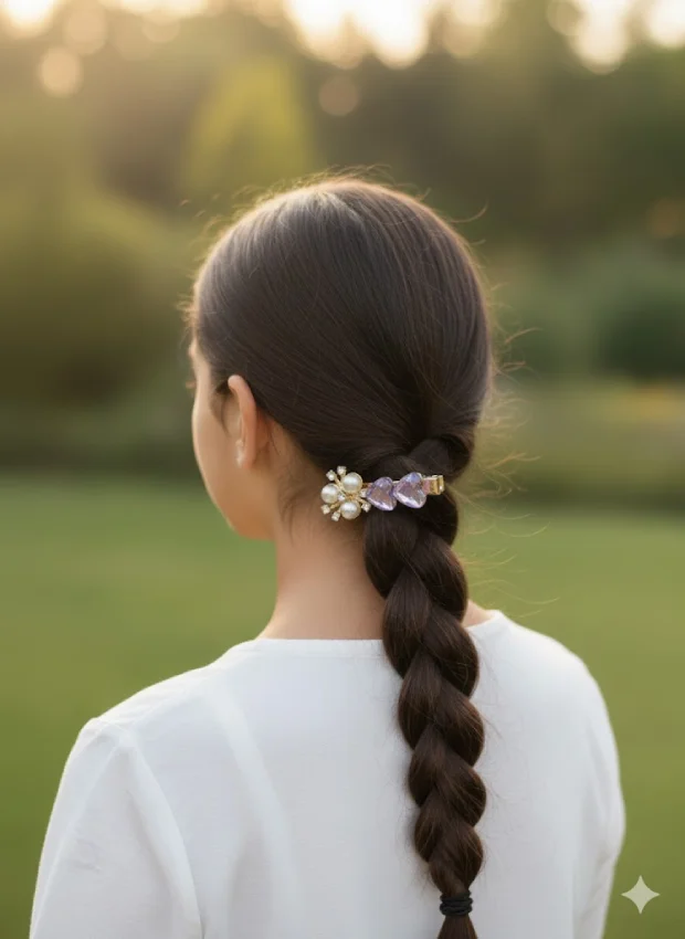 Heart and Pearl Hair Clips