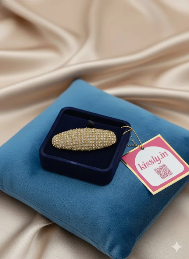 Gold Rhinestone Brooch