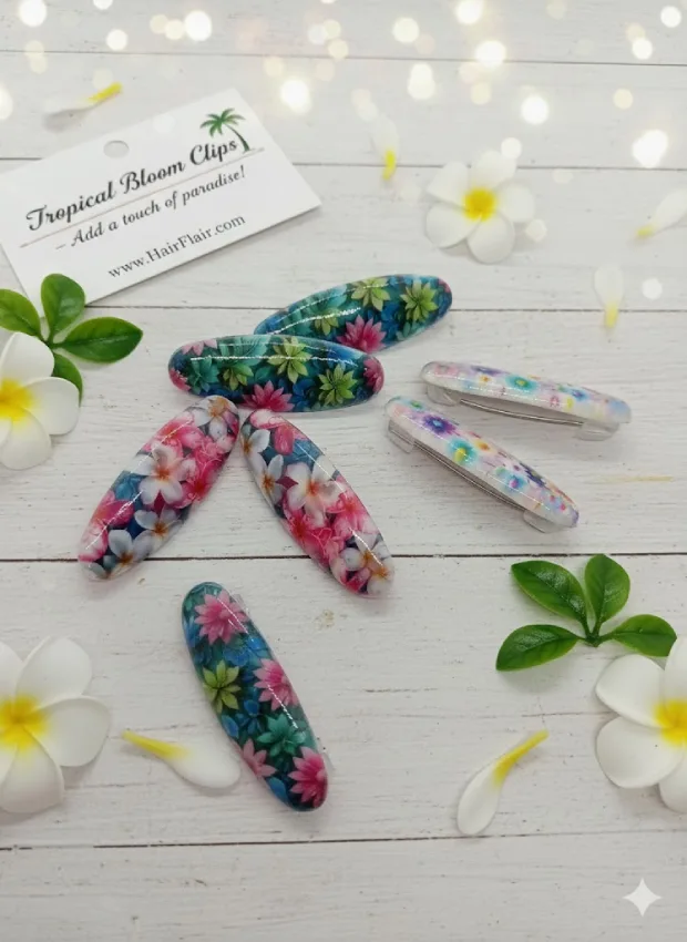 Floral Hair Clips Set
