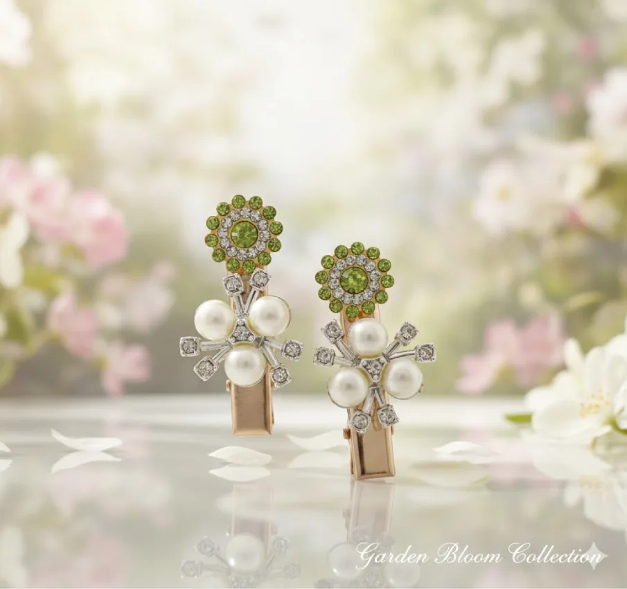 Pearl and Crystal Hair Clips