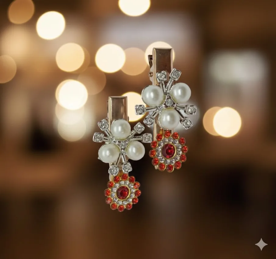 Pearl and Crystal Drop Earrings