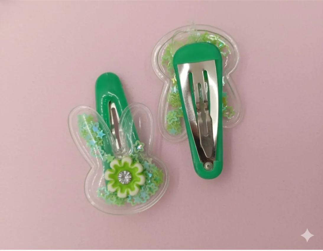 Floral Bunny Hair Clips