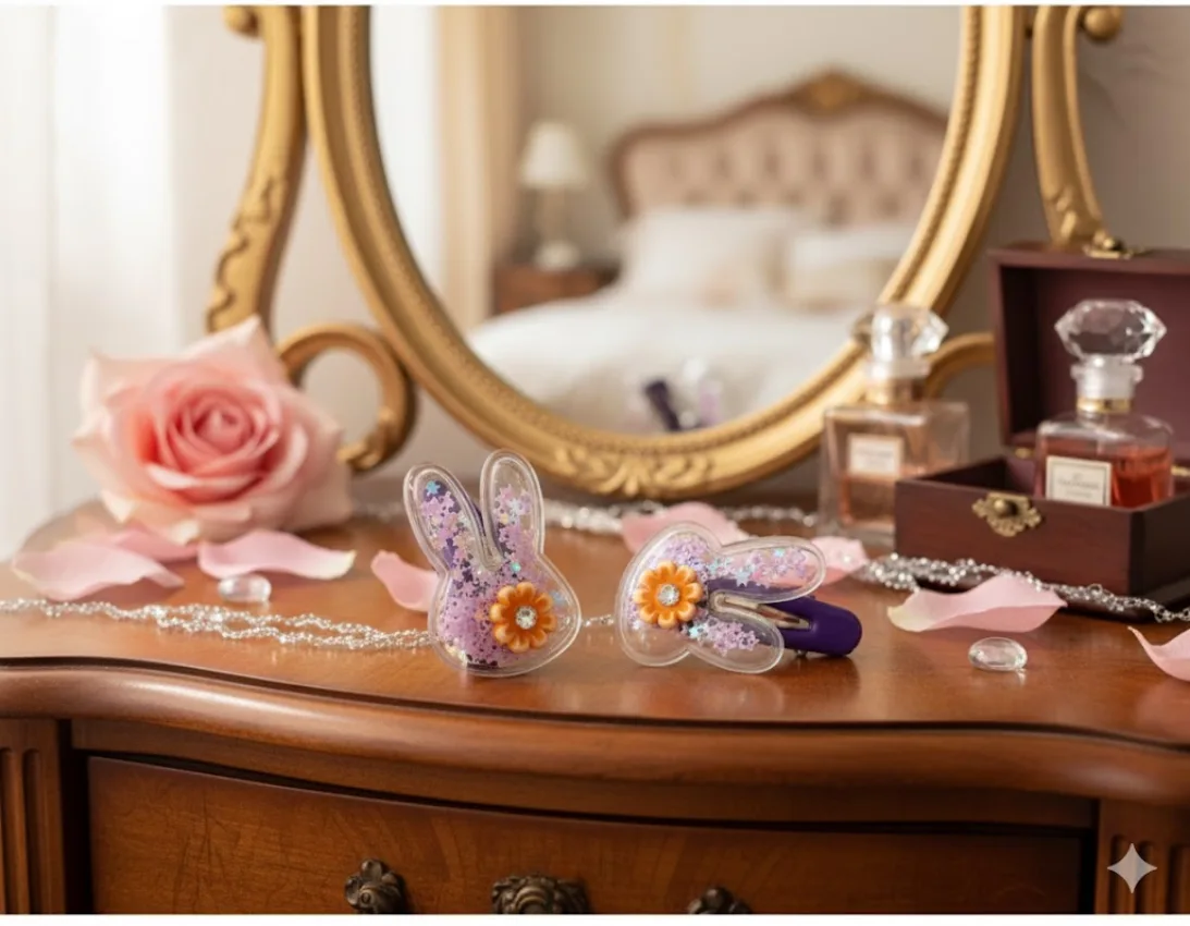Floral Bunny Hair Clips