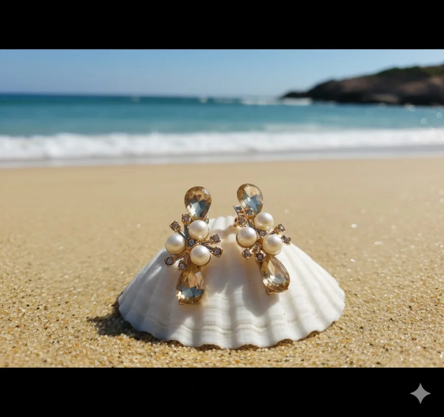 Pearl and Crystal Hair Clip