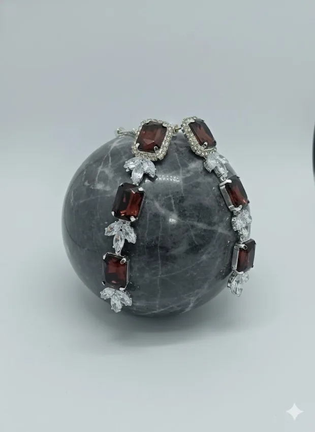 Elegant Red Crystal Drop Earrings