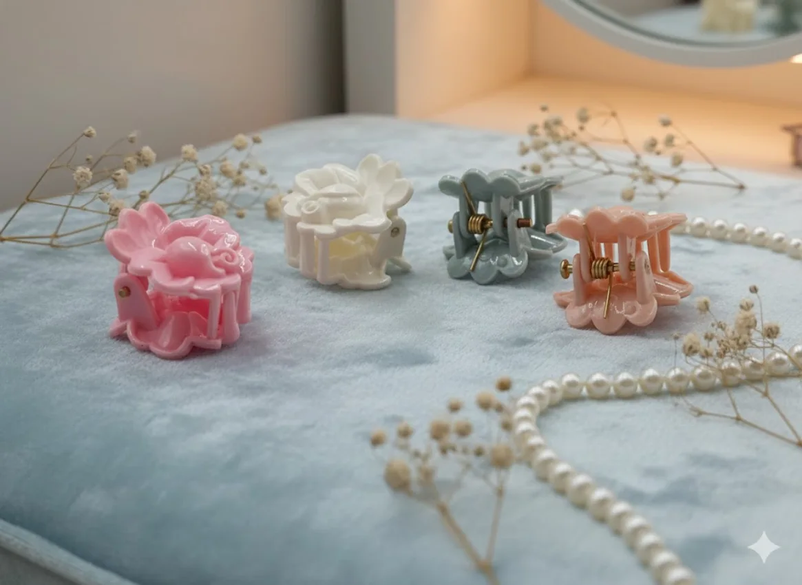 Mini Flower Hair Claw Clips