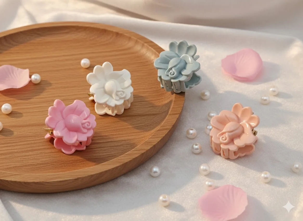 Mini Flower Hair Claw Clips