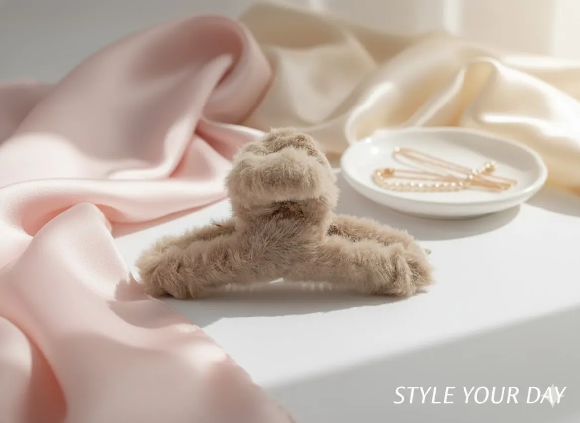 Faux Fur Hair Claw Clip