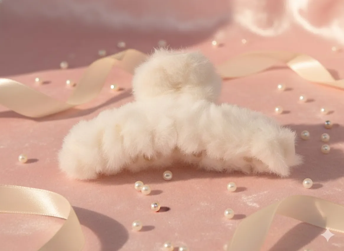 Faux Fur Hair Claw Clip