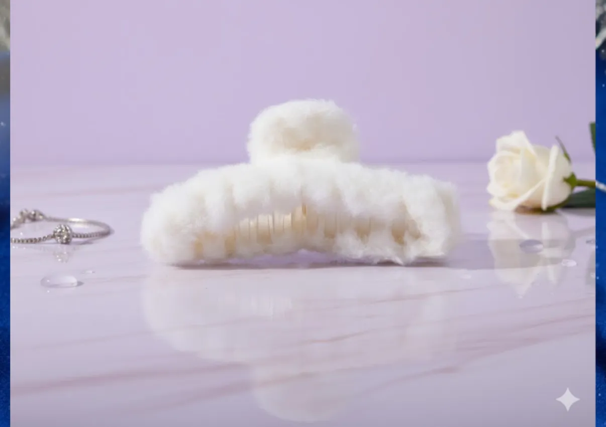 Faux Fur Hair Claw Clip