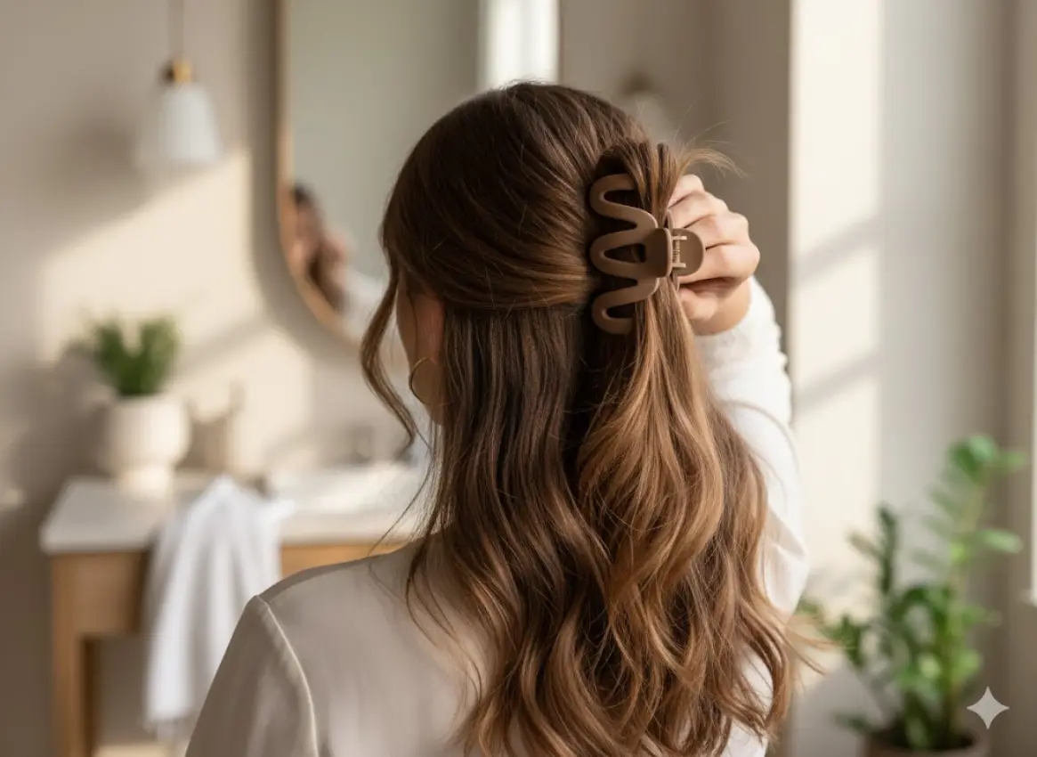Wave Design Hair Claw Clip
