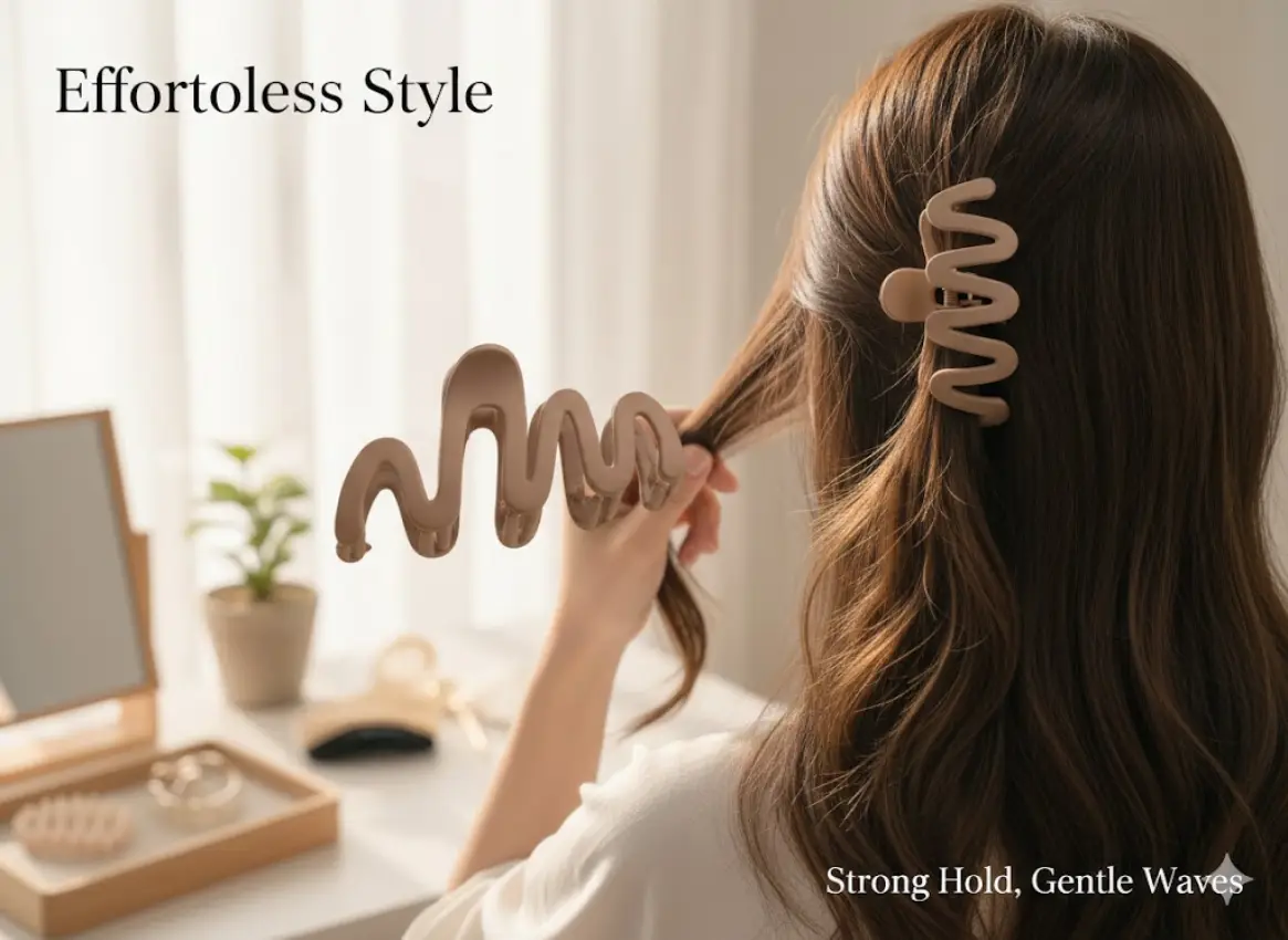 Wave Design Hair Claw Clip