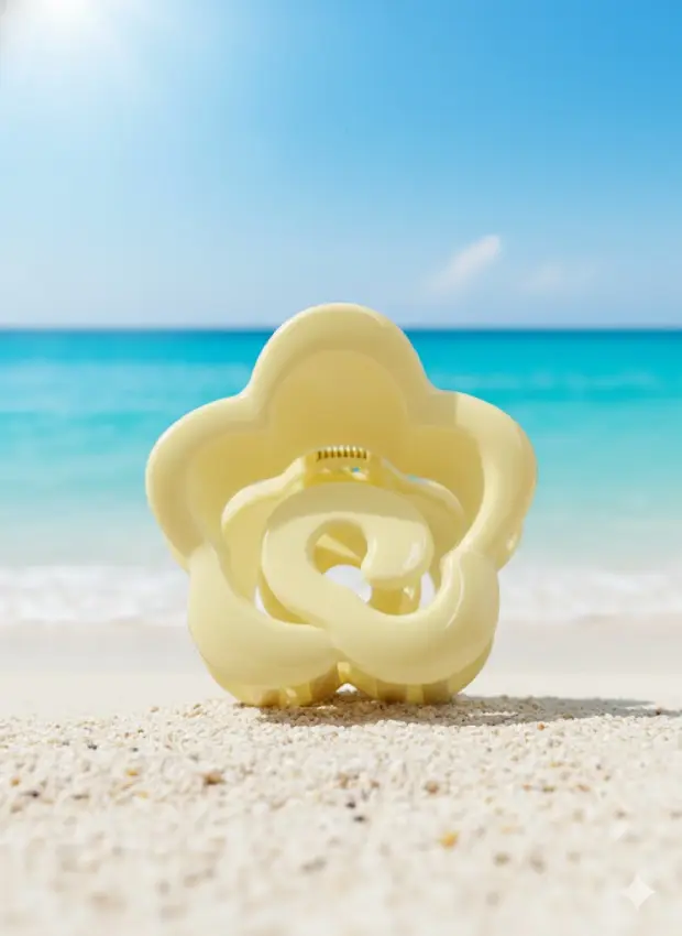 Flower-Shaped Hair Claw Clip