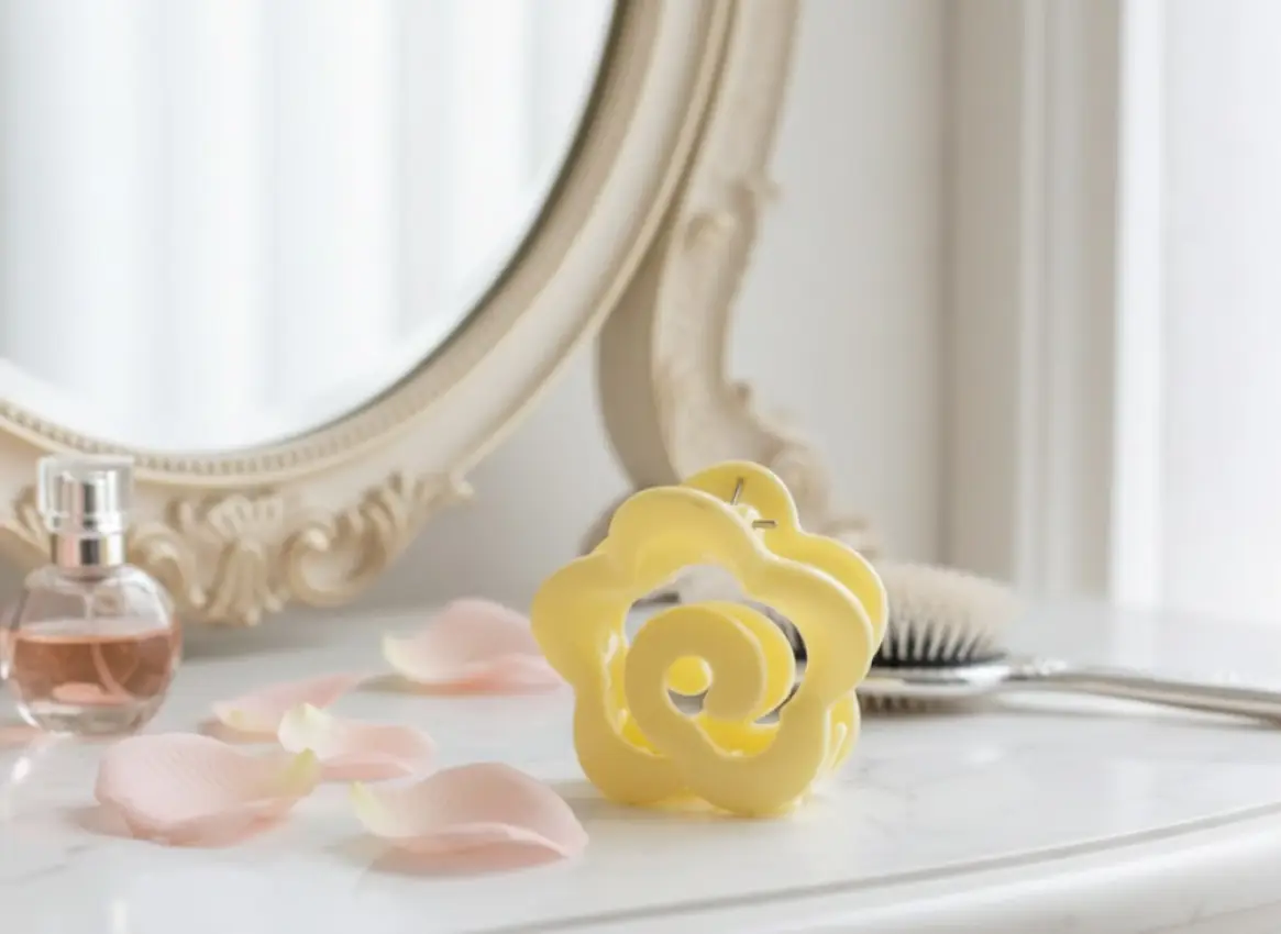 Flower-Shaped Hair Claw Clip