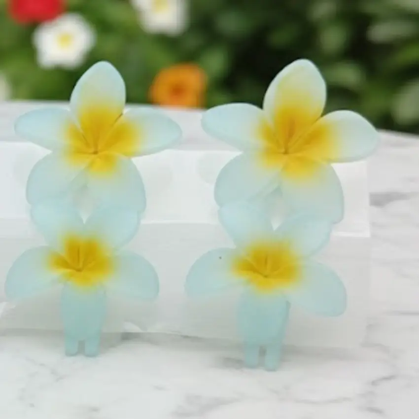 Plumeria Flower Hair Clips