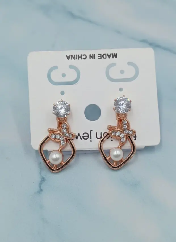 Butterfly Pearl Drop Earrings