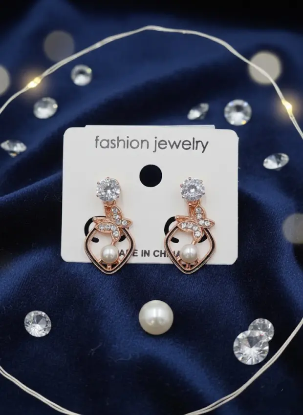 Butterfly Pearl Drop Earrings