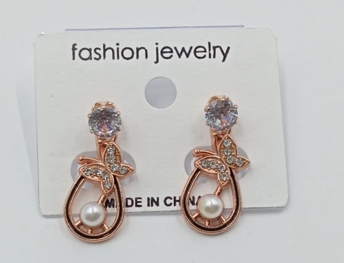 Butterfly Pearl Drop Earrings
