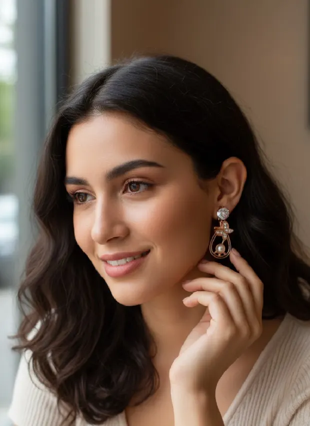 Butterfly Pearl Drop Earrings